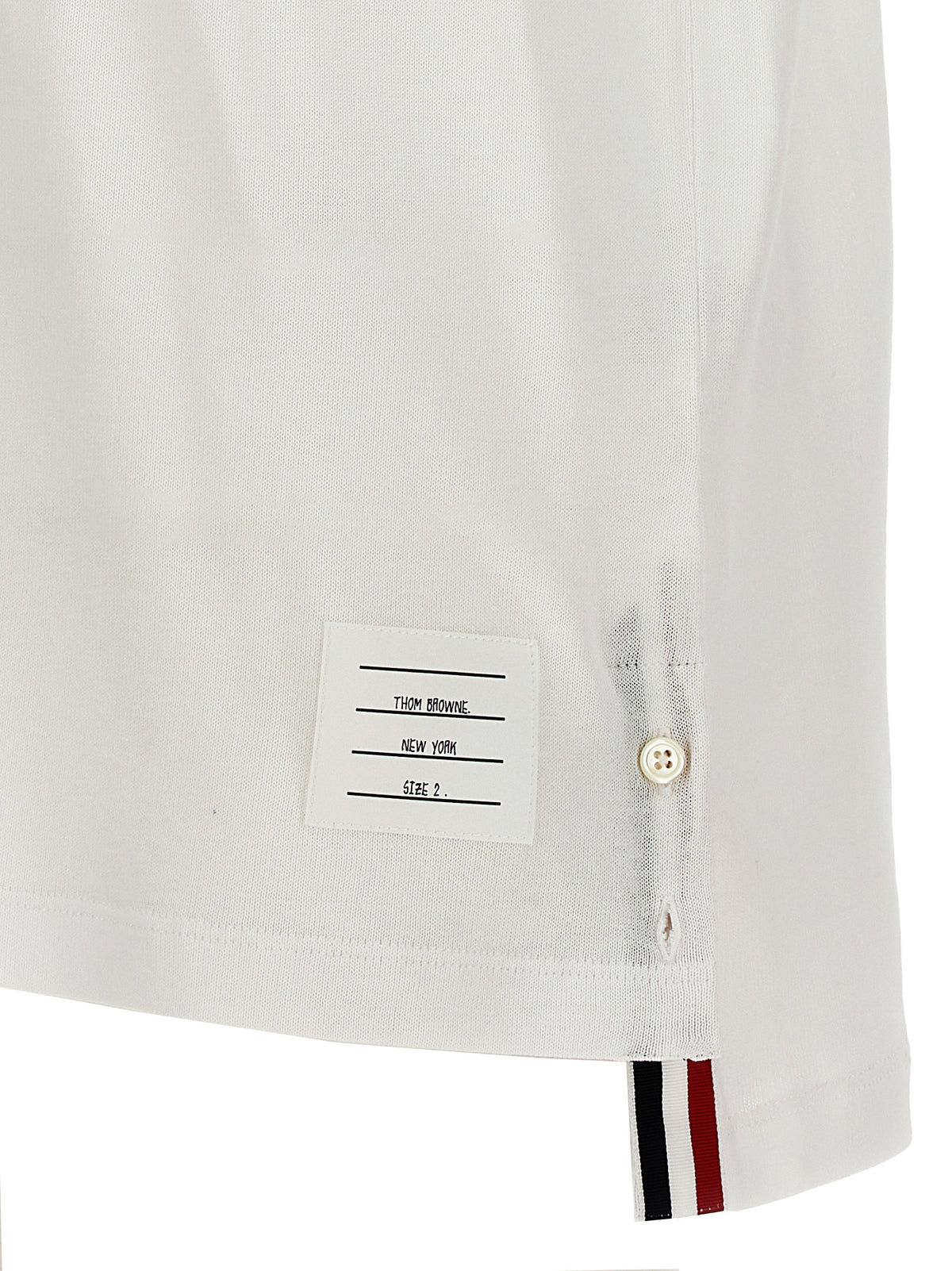 Thom Browne White Cotton Polo Men's Shirt