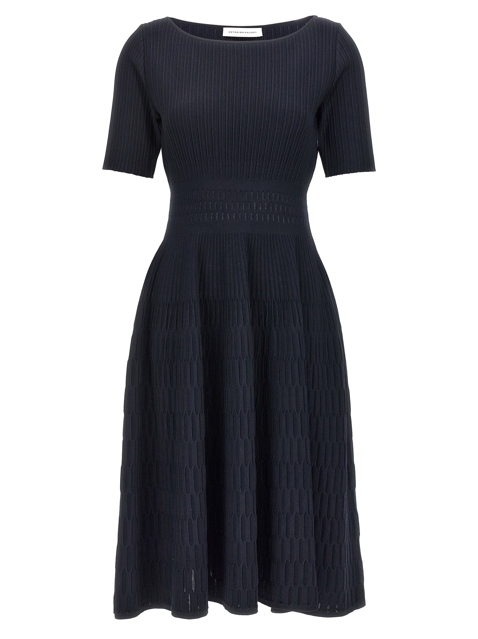 ANTONINO VALENTI Blue Viscose Midi Women's Dress