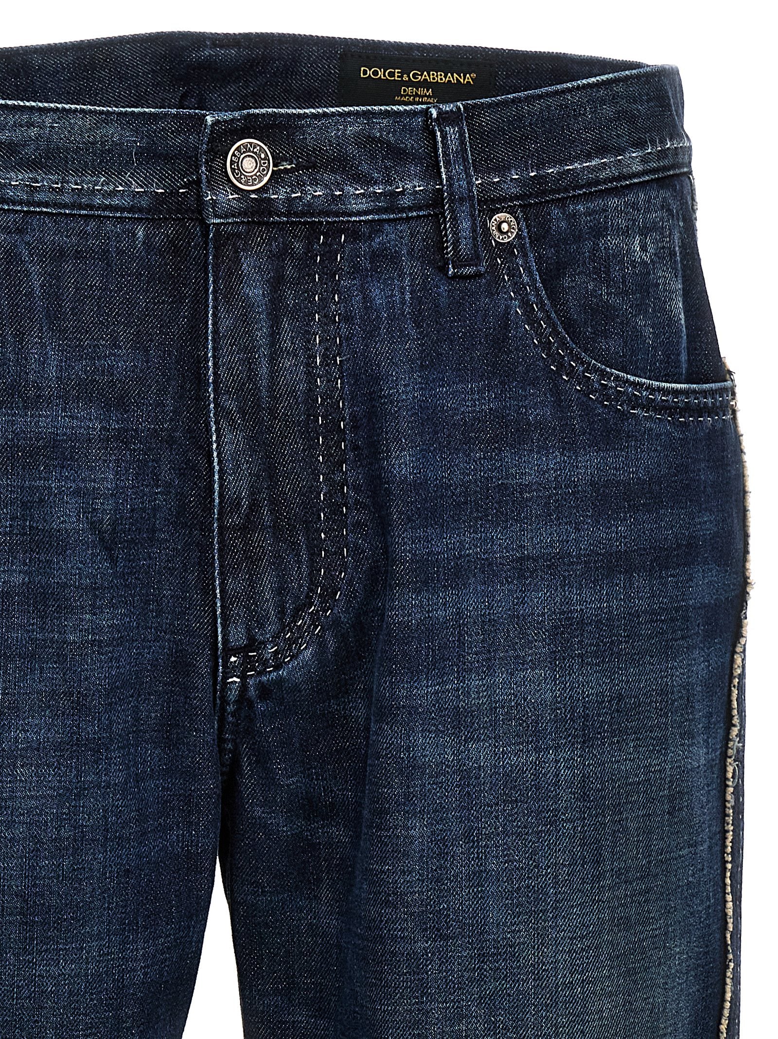 Dolce & Gabbana Blue Cotton Skinny Men's Jeans