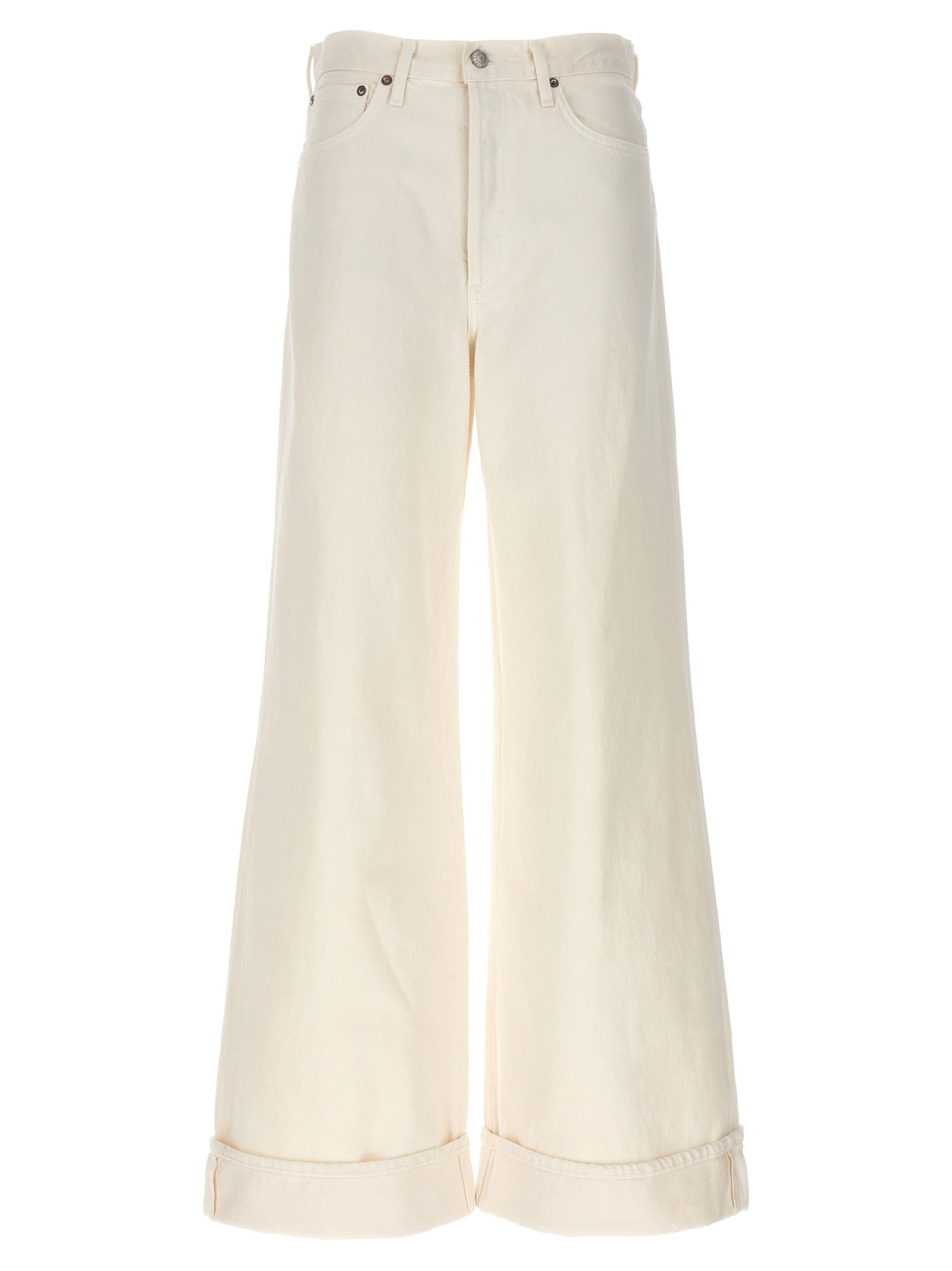 Agolde White Cotton High-Waisted Women's Jean