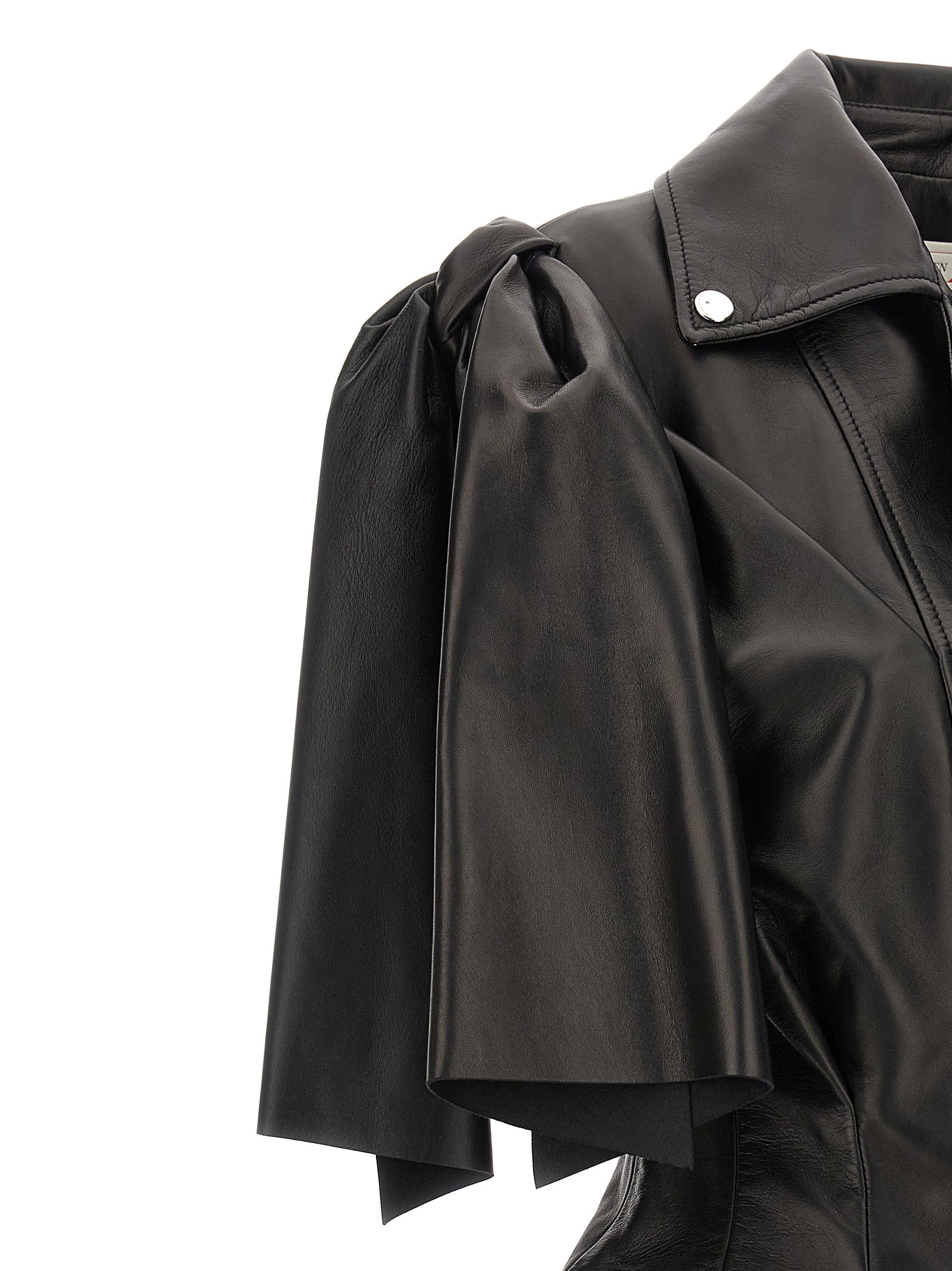 Alexander McQueen Black Lamb Leather Sleeveless Women's Jacket