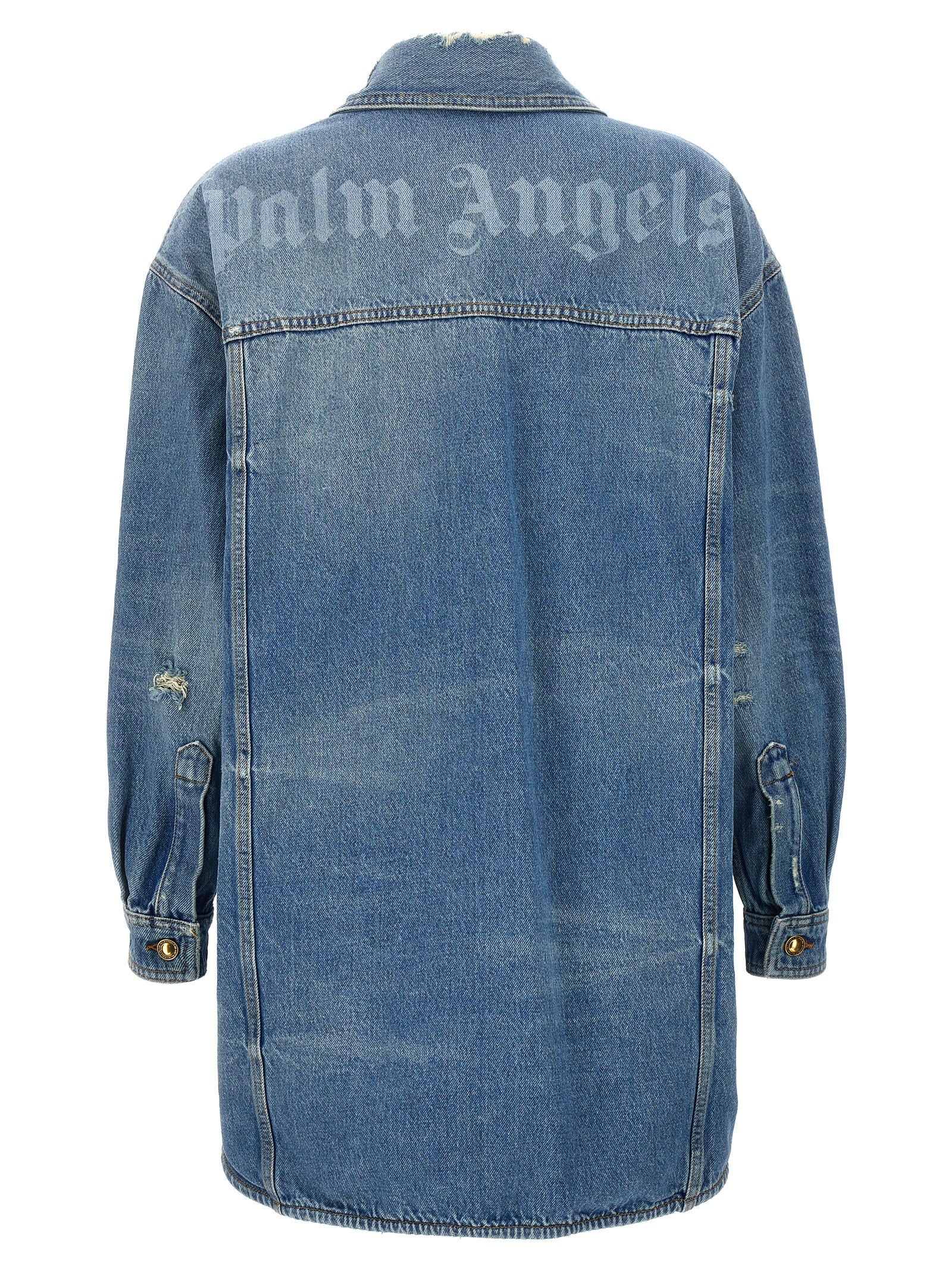 Palm Angels Blue Cotton Denim Women's Jacket