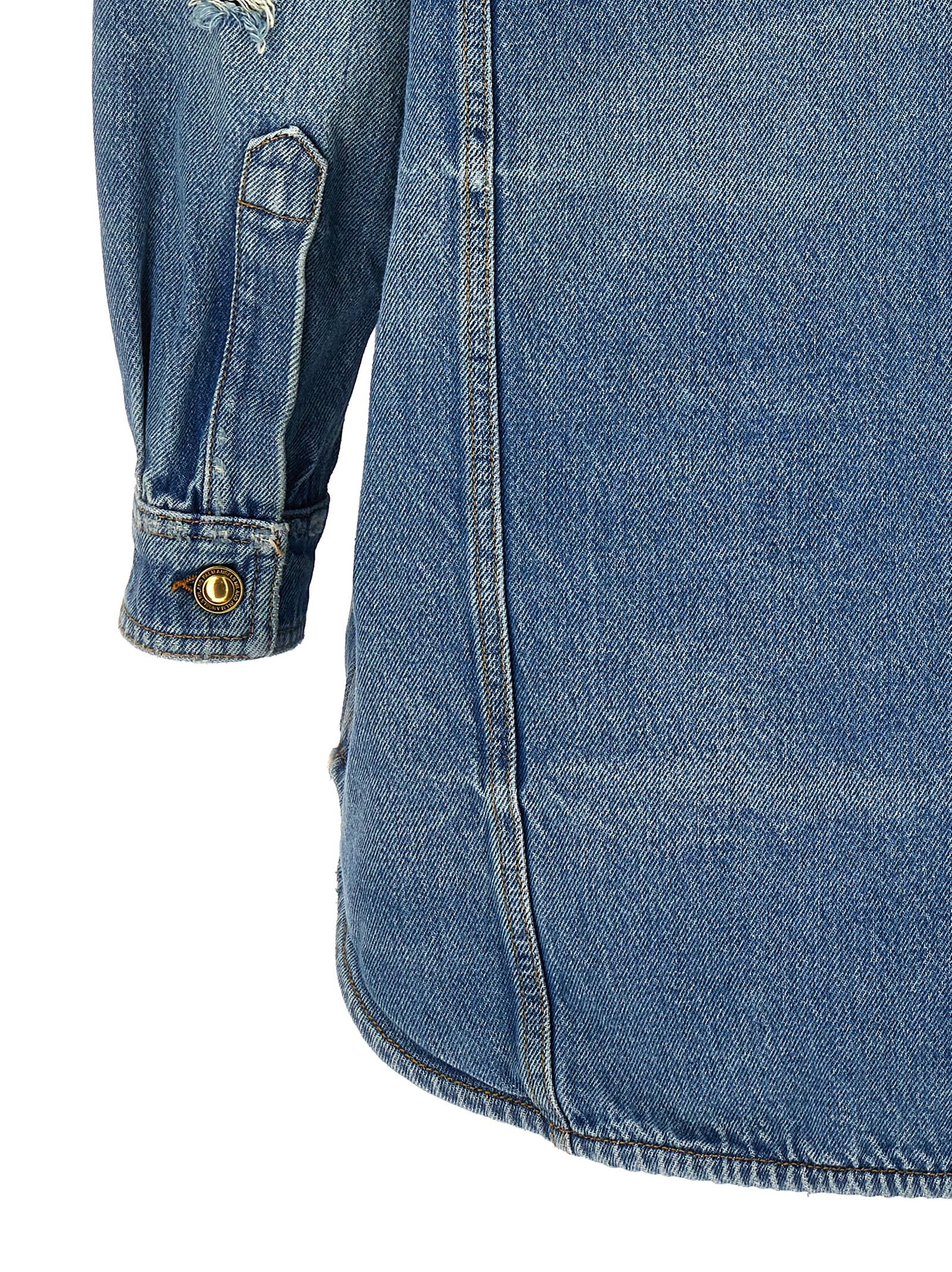 Palm Angels Blue Cotton Denim Women's Jacket