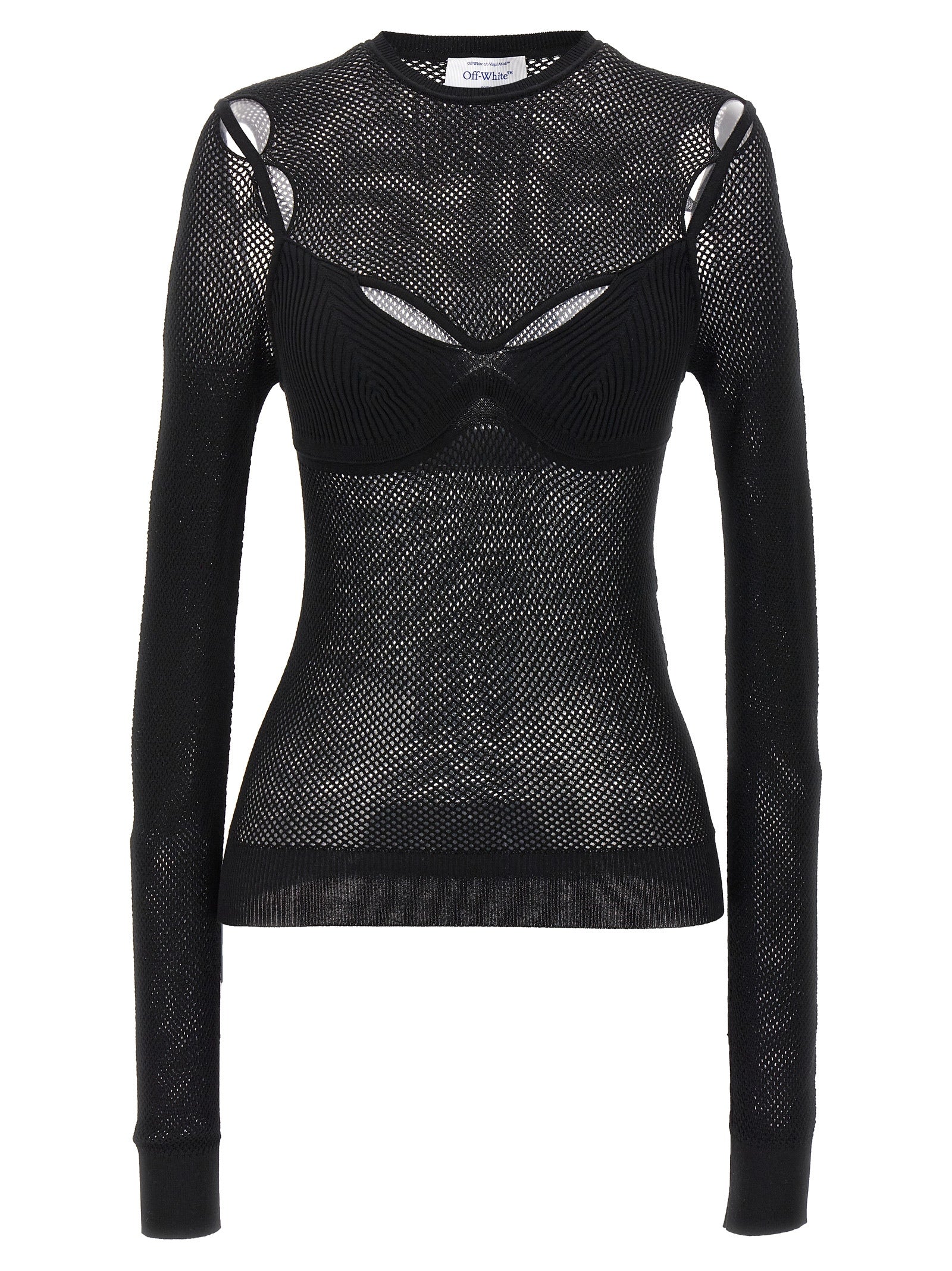 Off-White Black Viscose Tank Women's Tops