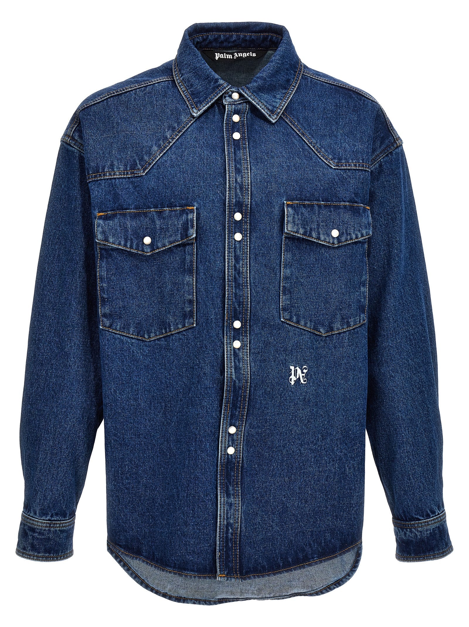 Palm Angels Blue Polyester Denim Men's Jacket