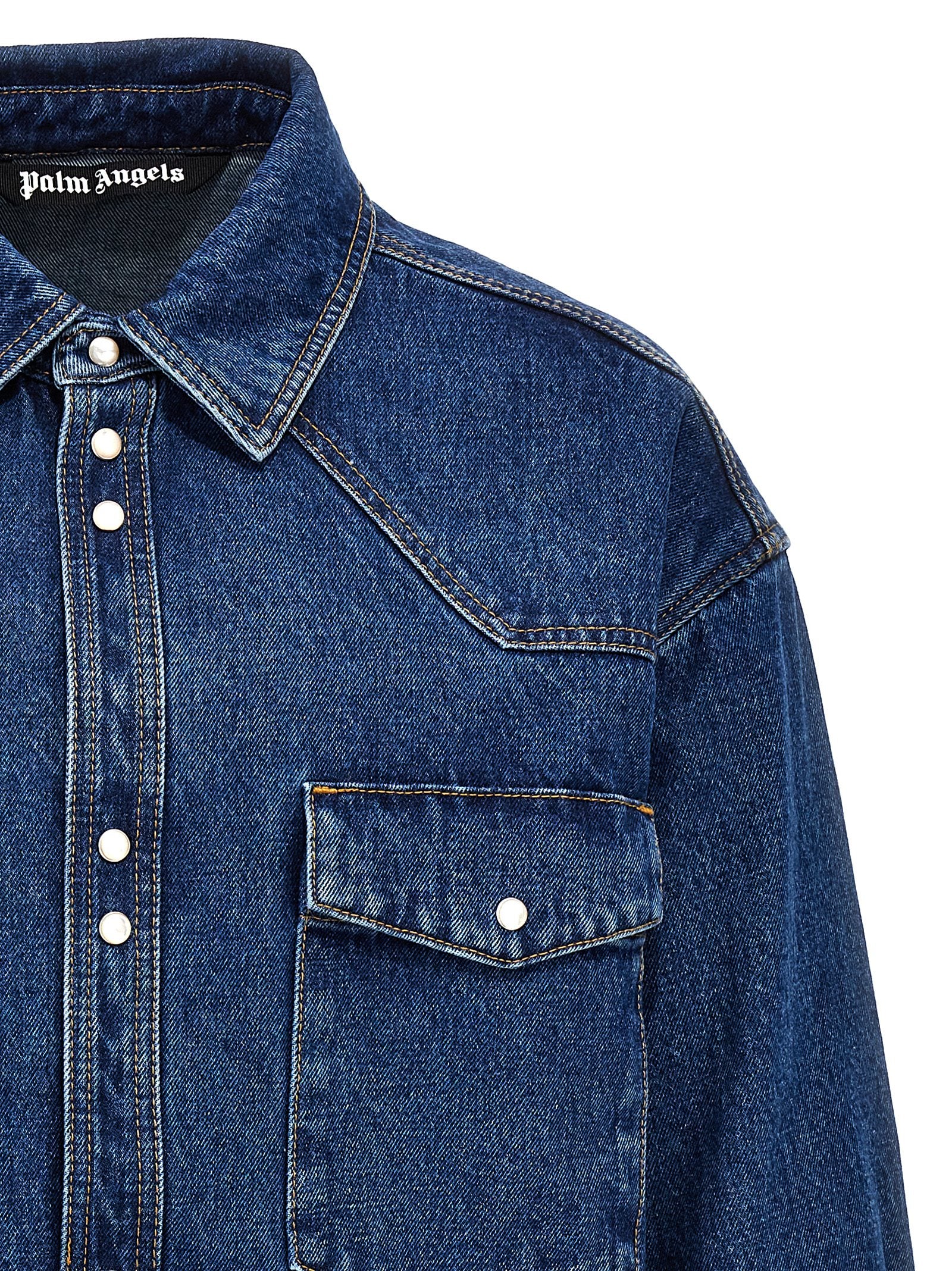 Palm Angels Blue Polyester Denim Men's Jacket