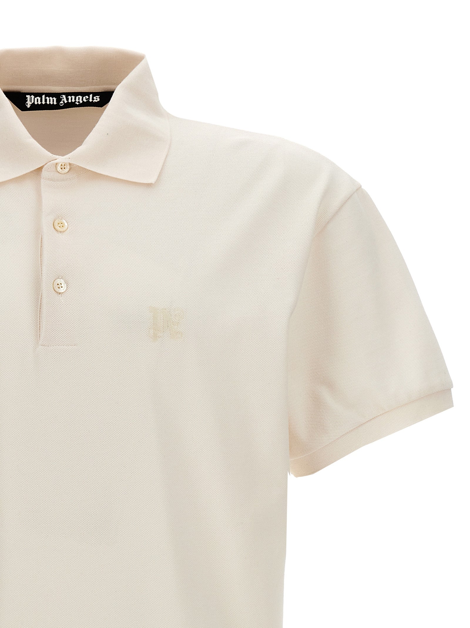 Palm Angels White Polyester Polo Men's Shirt