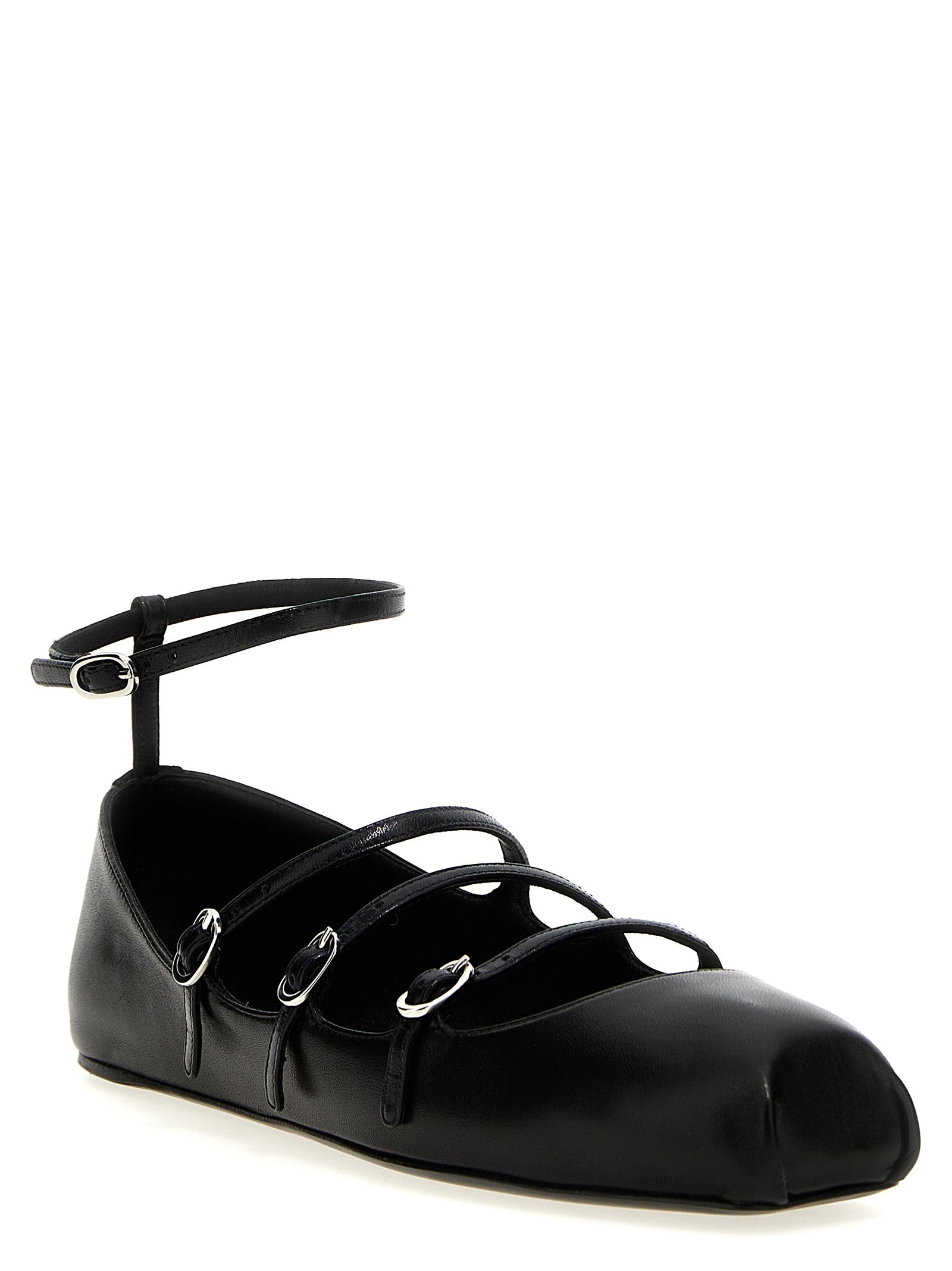 Alexander McQueen Black Calfskin Ballet Women's Flats
