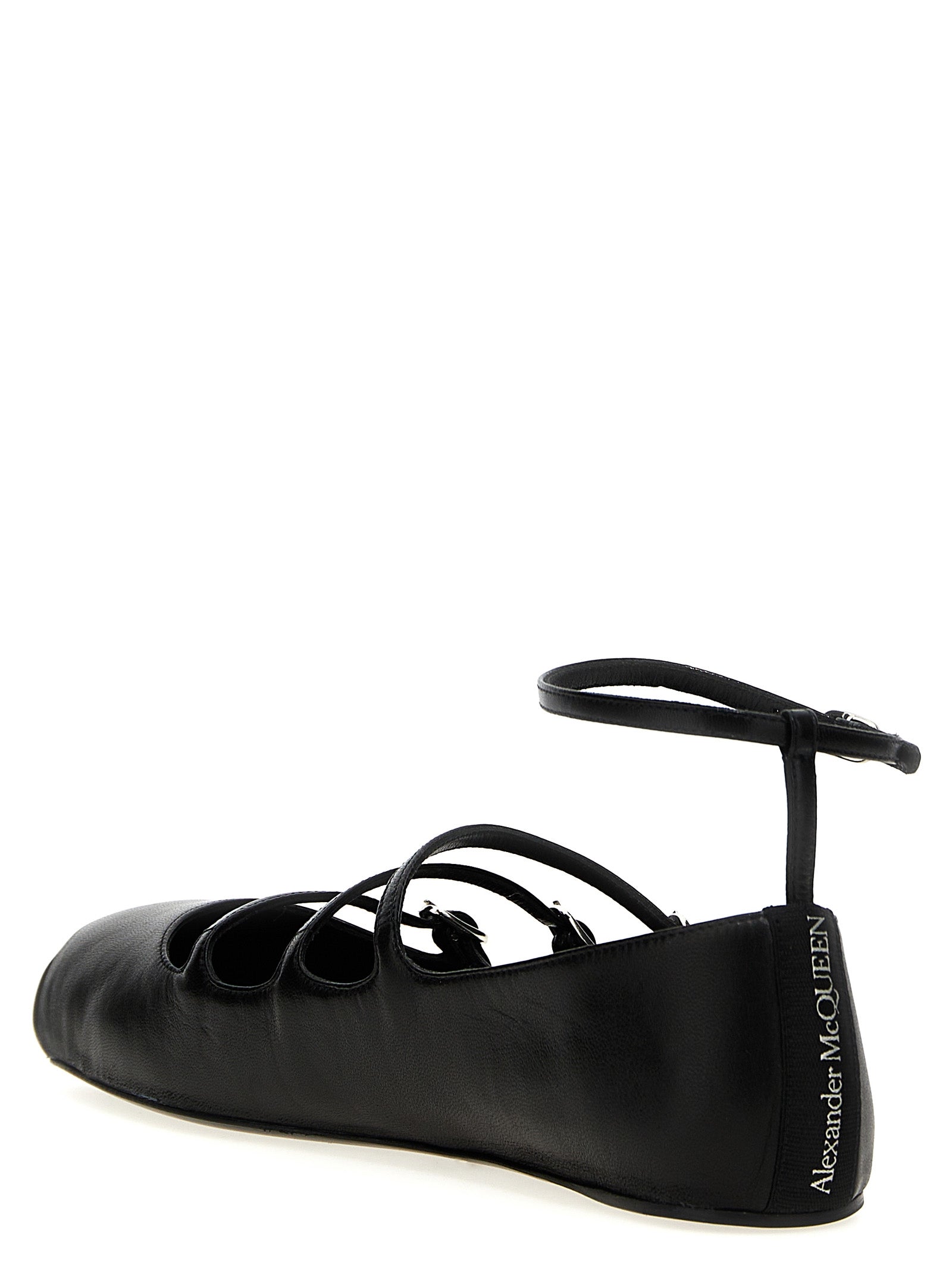 Alexander McQueen Black Calfskin Ballet Women's Flats