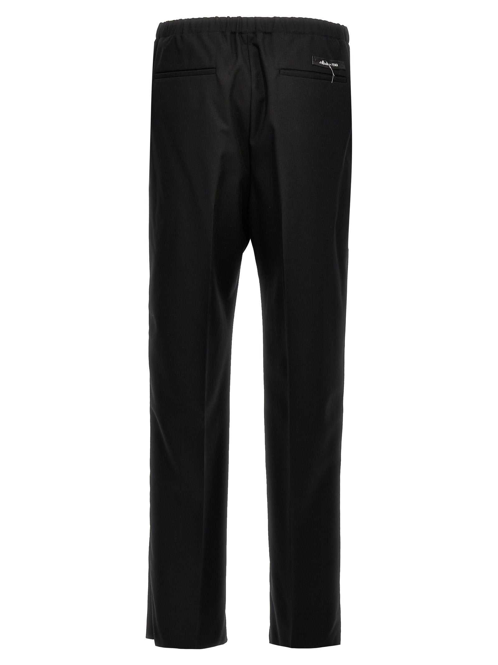 Fendi Black Virgin Wool Dress Men's Pants