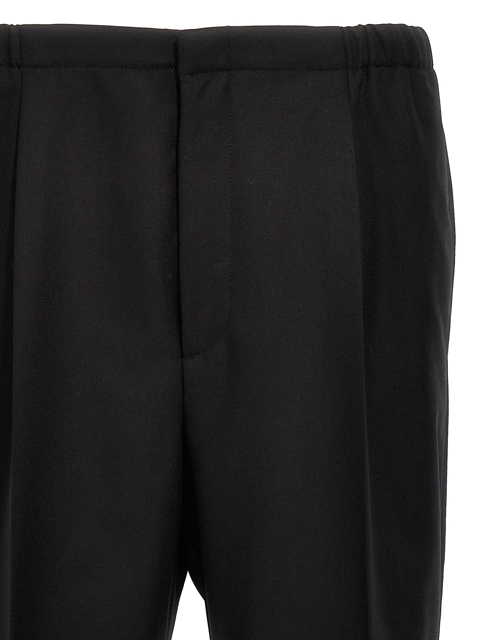 Fendi Black Virgin Wool Dress Men's Pants