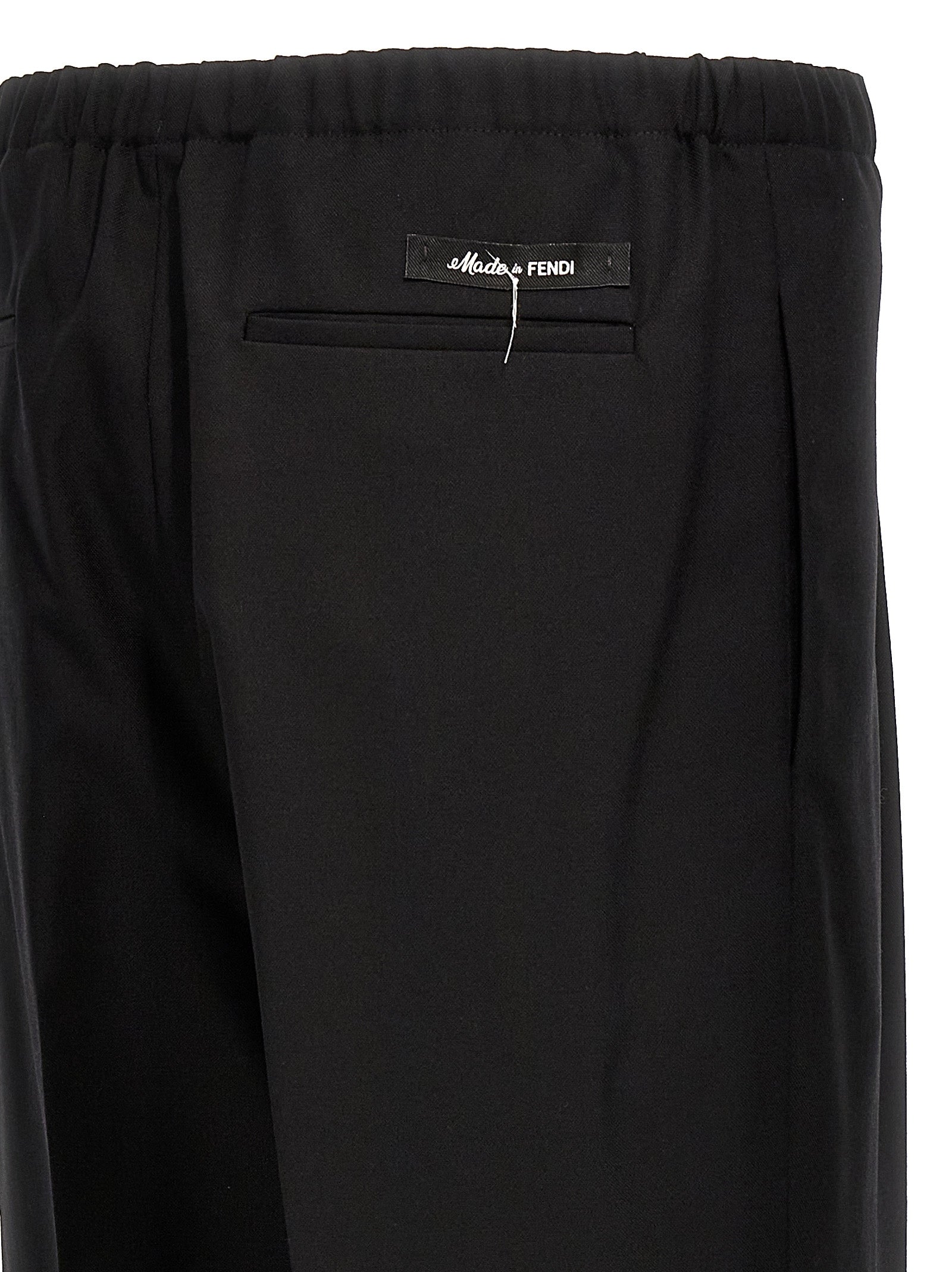 Fendi Black Virgin Wool Dress Men's Pants
