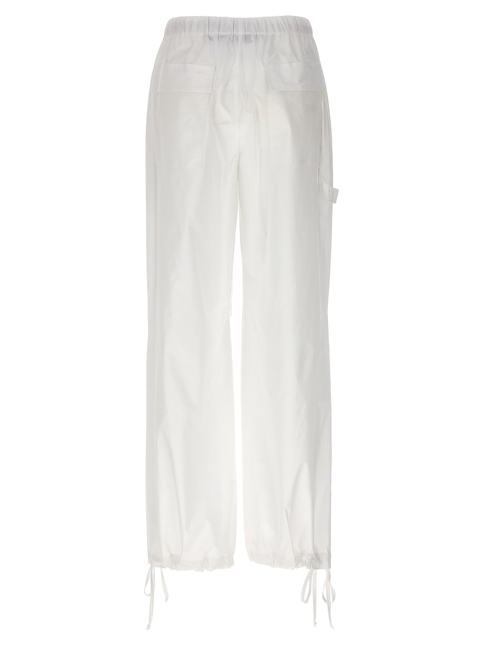 NUDE White Cotton Cargo Women's Pants