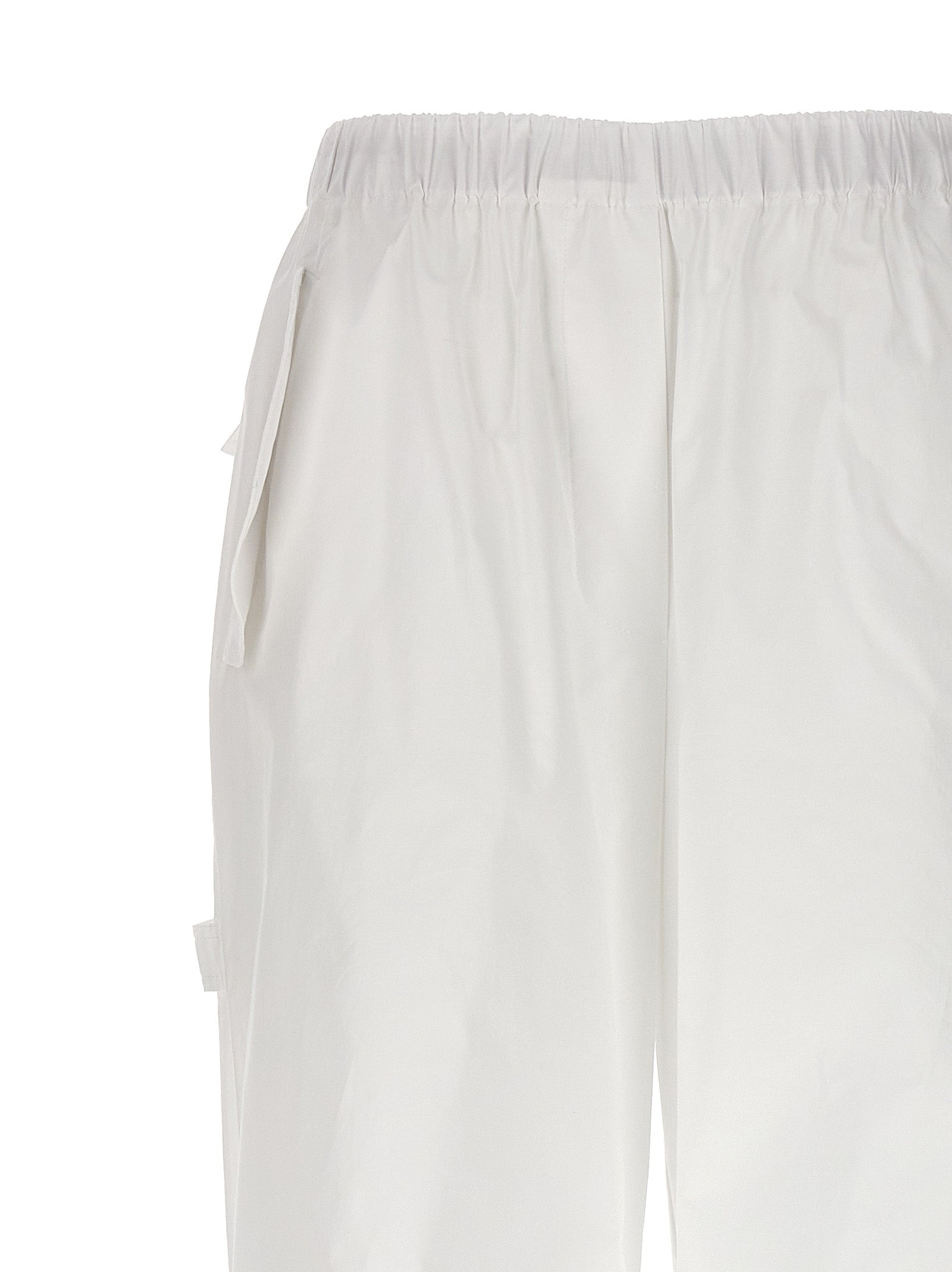 NUDE White Cotton Cargo Women's Pants
