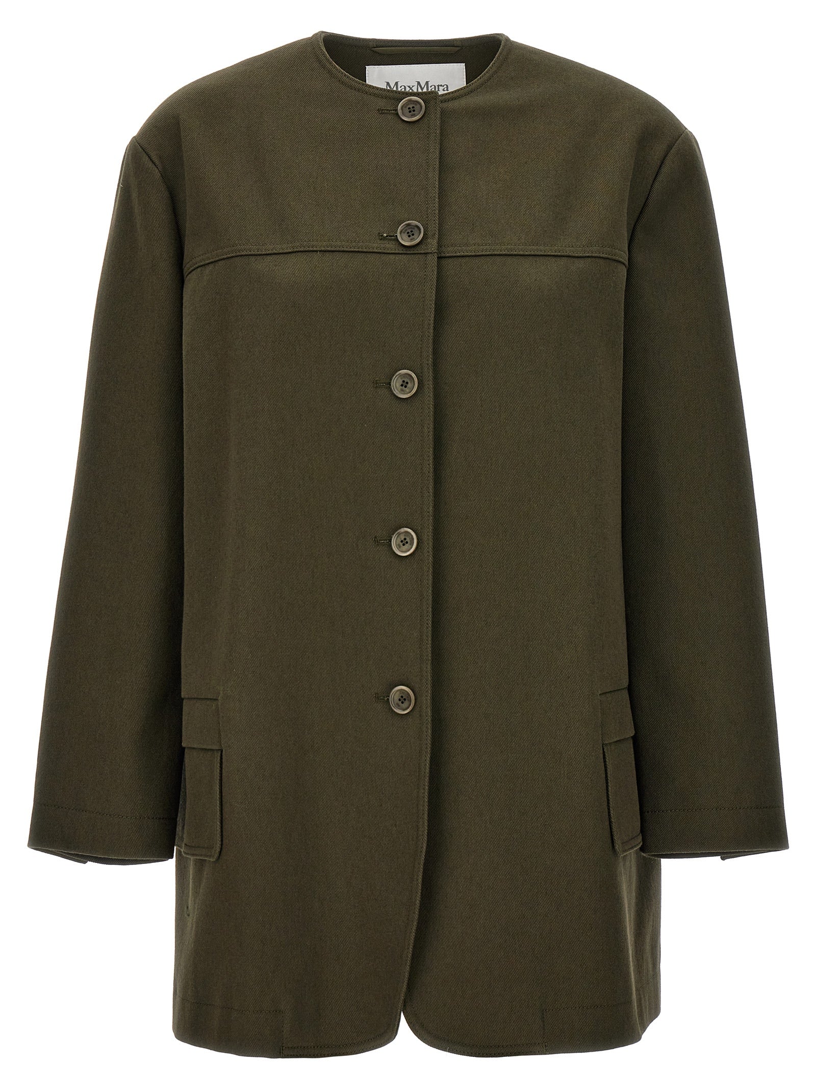 Max Mara Bicolor Cotton Full-Length Women's Jacket