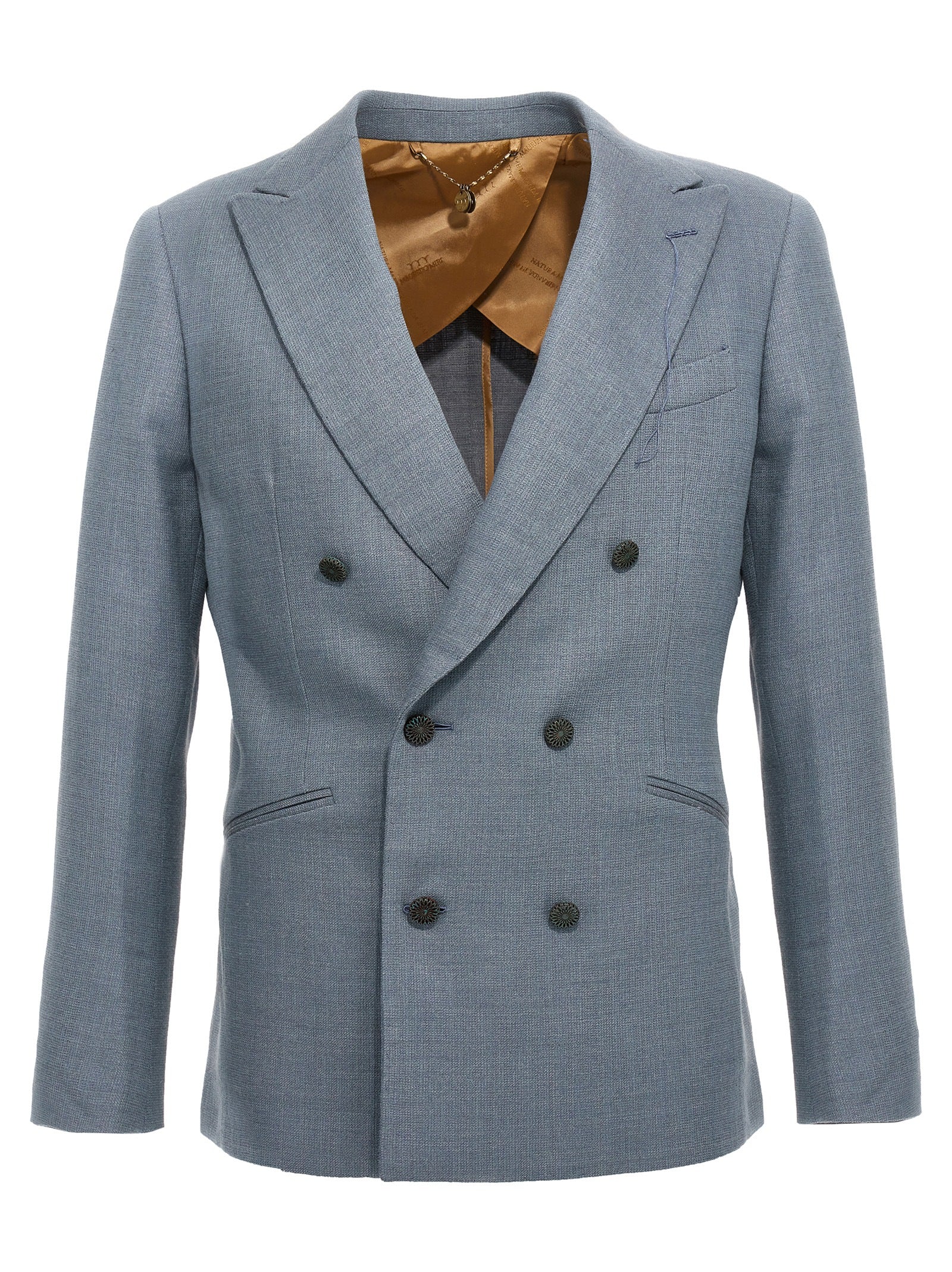 MAURIZIO MIRI Blue Silk Men's Blazer