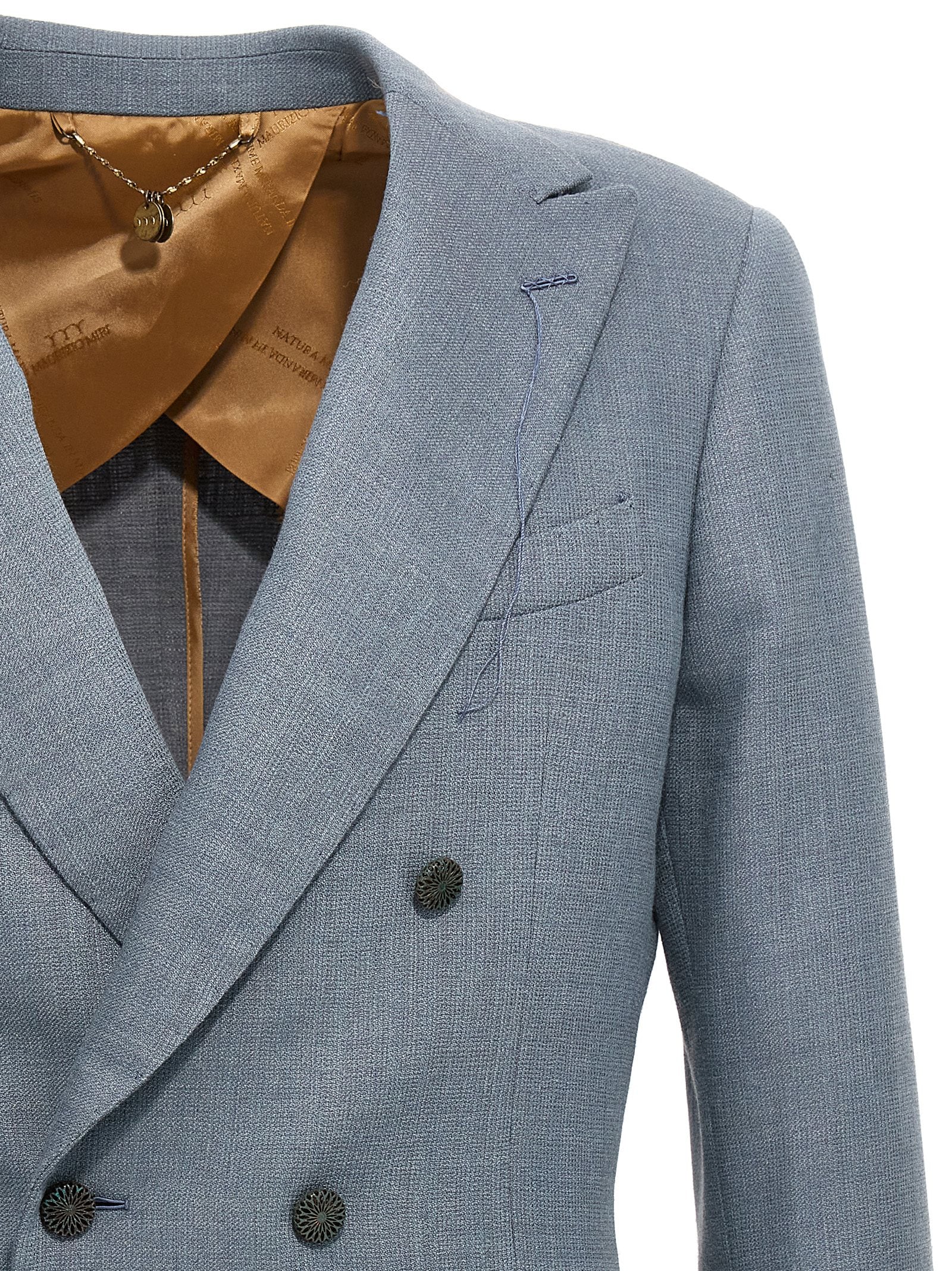 MAURIZIO MIRI Blue Silk Men's Blazer