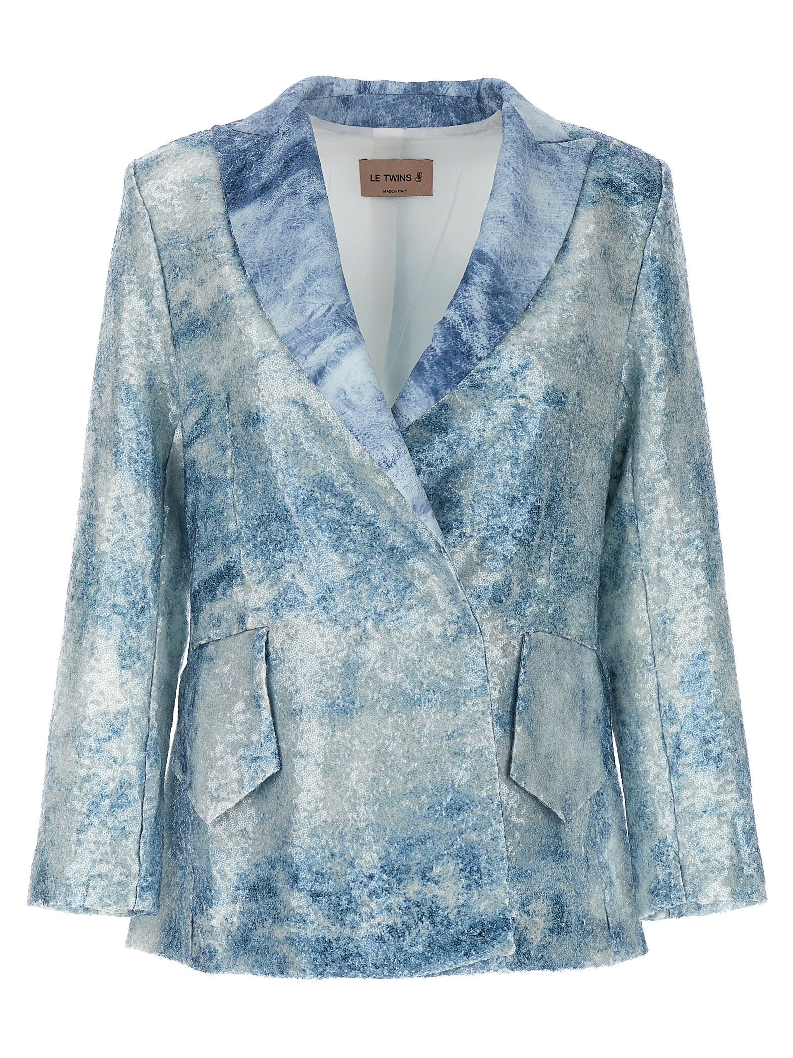 LE TWINS Blue Polyester Women's Blazer