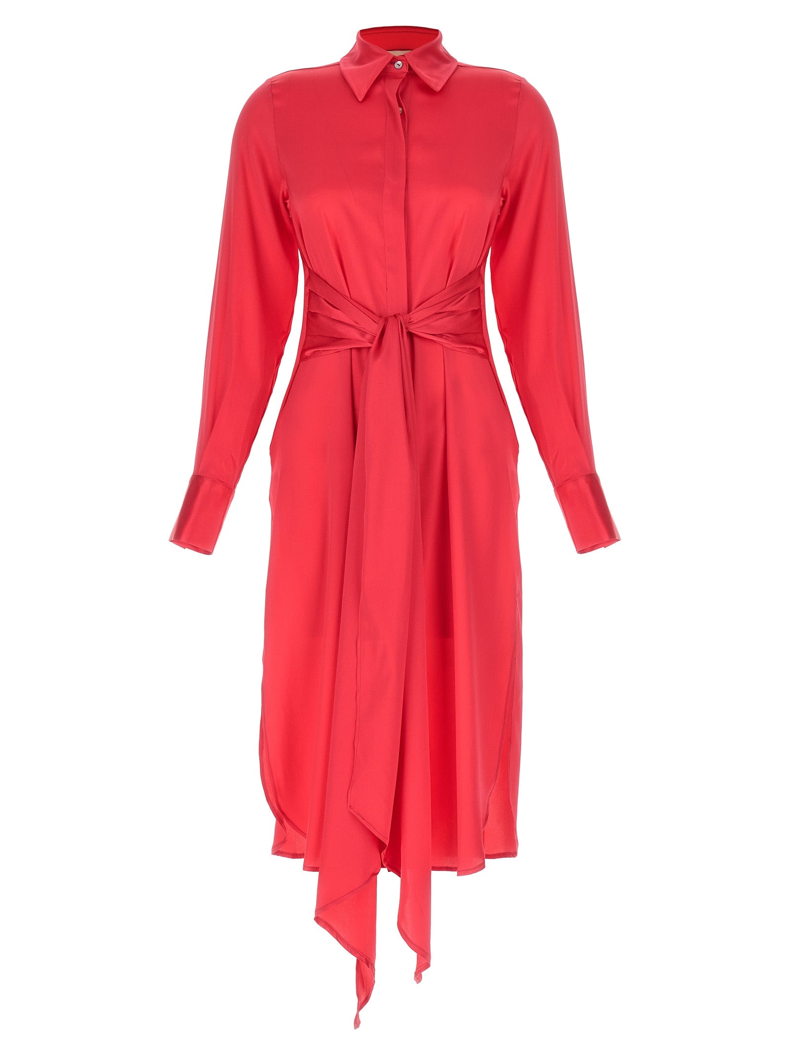 LE TWINS Fuchsia Silk Long Women's Dress
