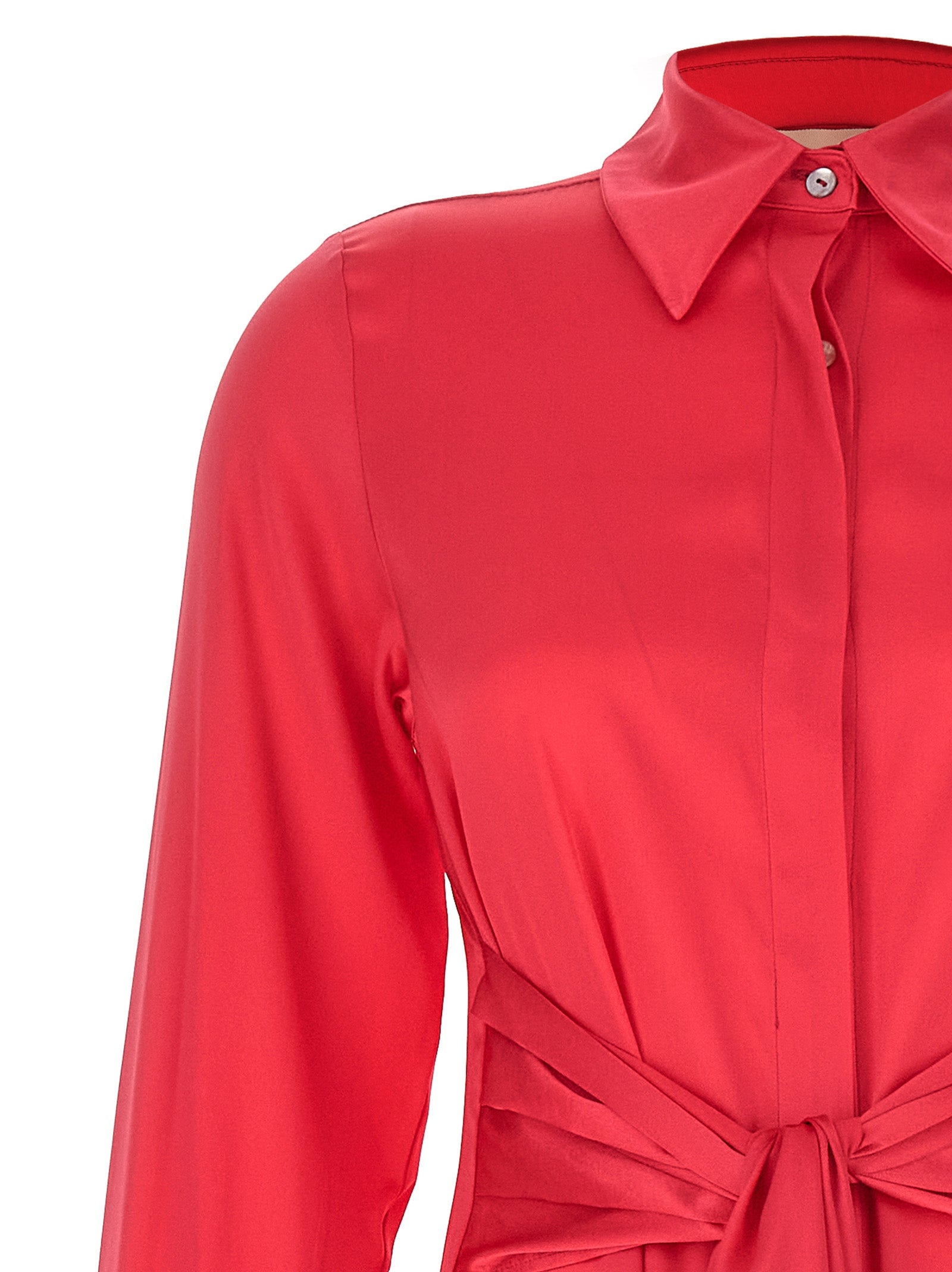 LE TWINS Fuchsia Silk Long Women's Dress