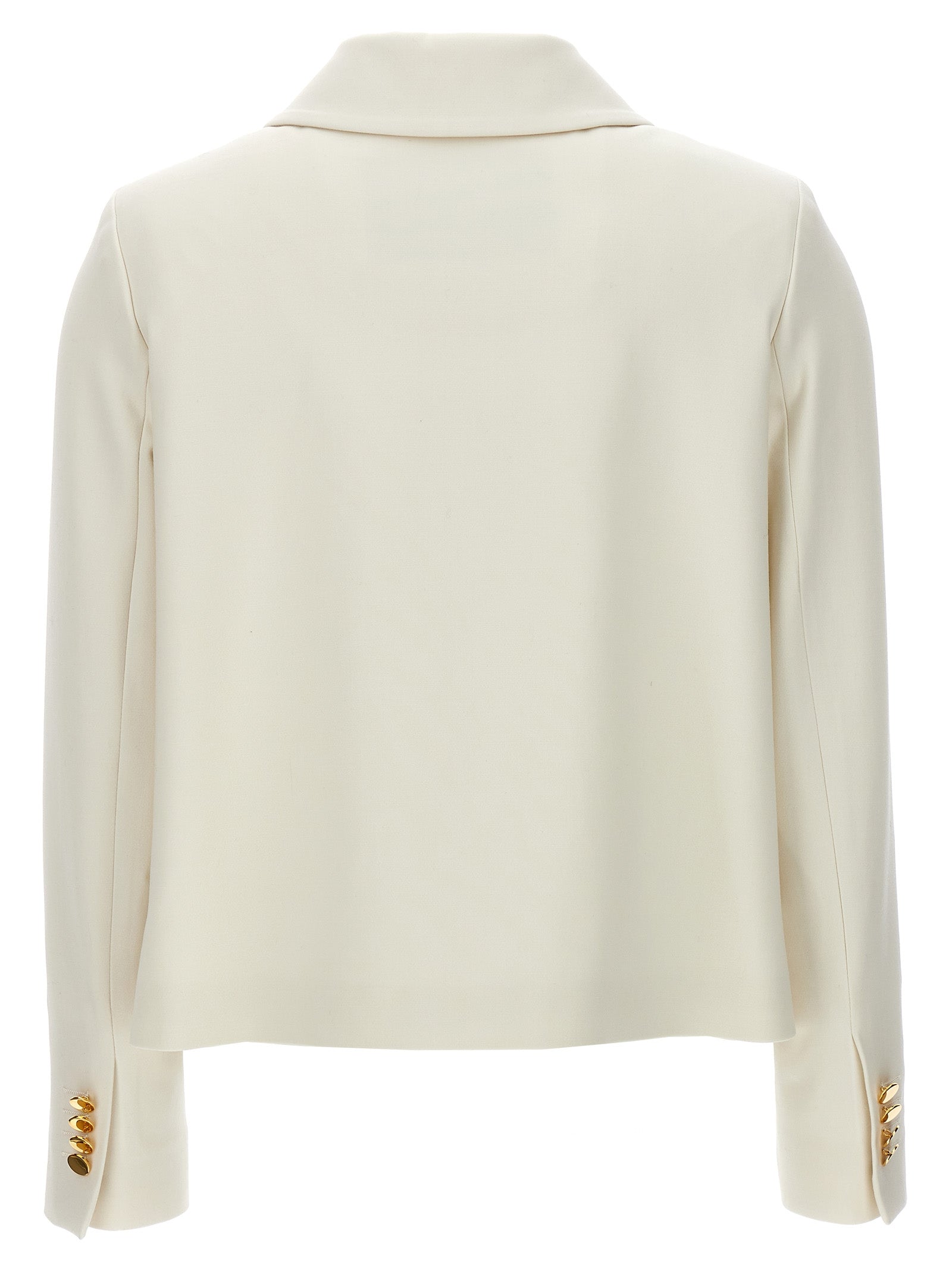 Kiton White Virgin Wool Full-Length Women's Jacket