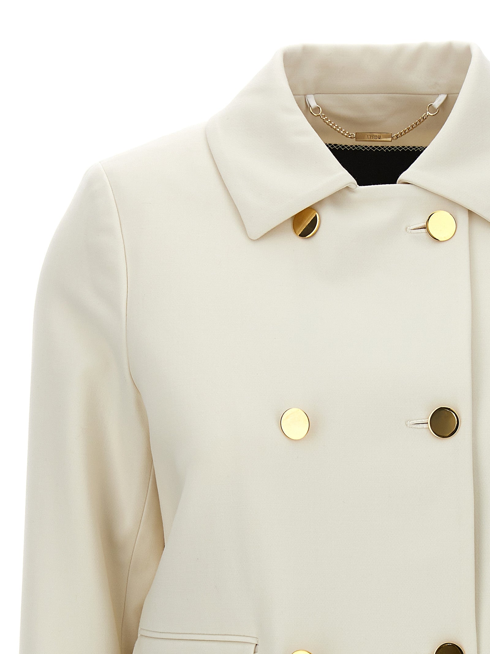 Kiton White Virgin Wool Full-Length Women's Jacket