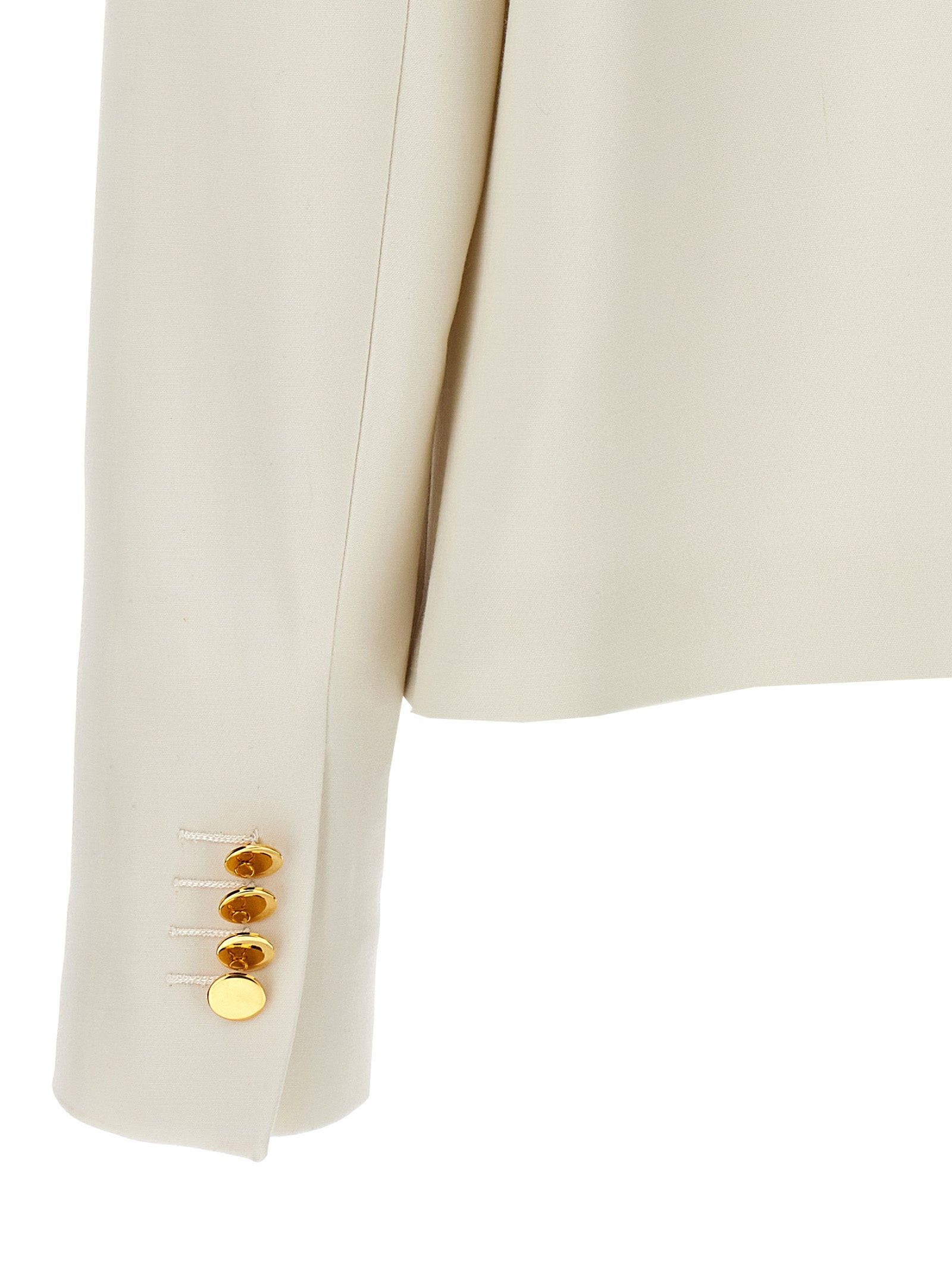 Kiton White Virgin Wool Full-Length Women's Jacket