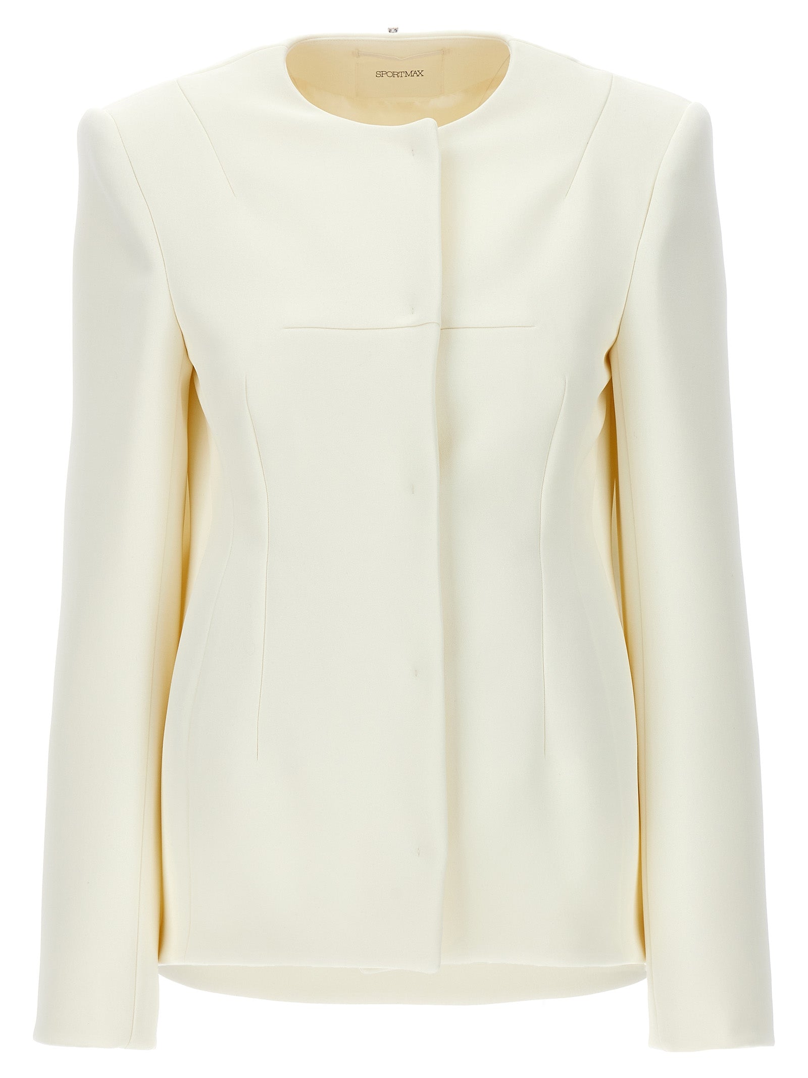 Sportmax White Polyester Full-Length Women's Jacket