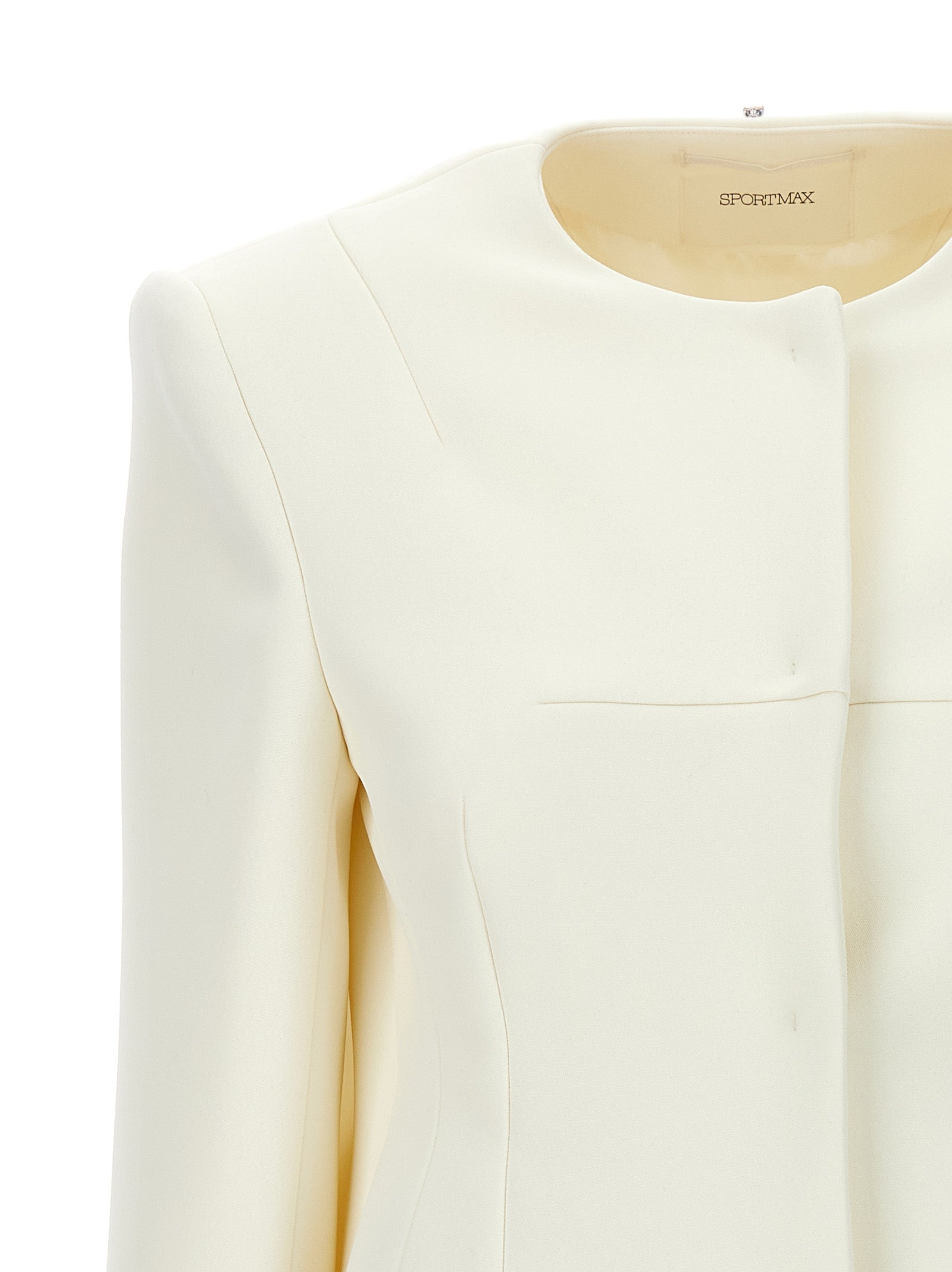 Sportmax White Polyester Full-Length Women's Jacket