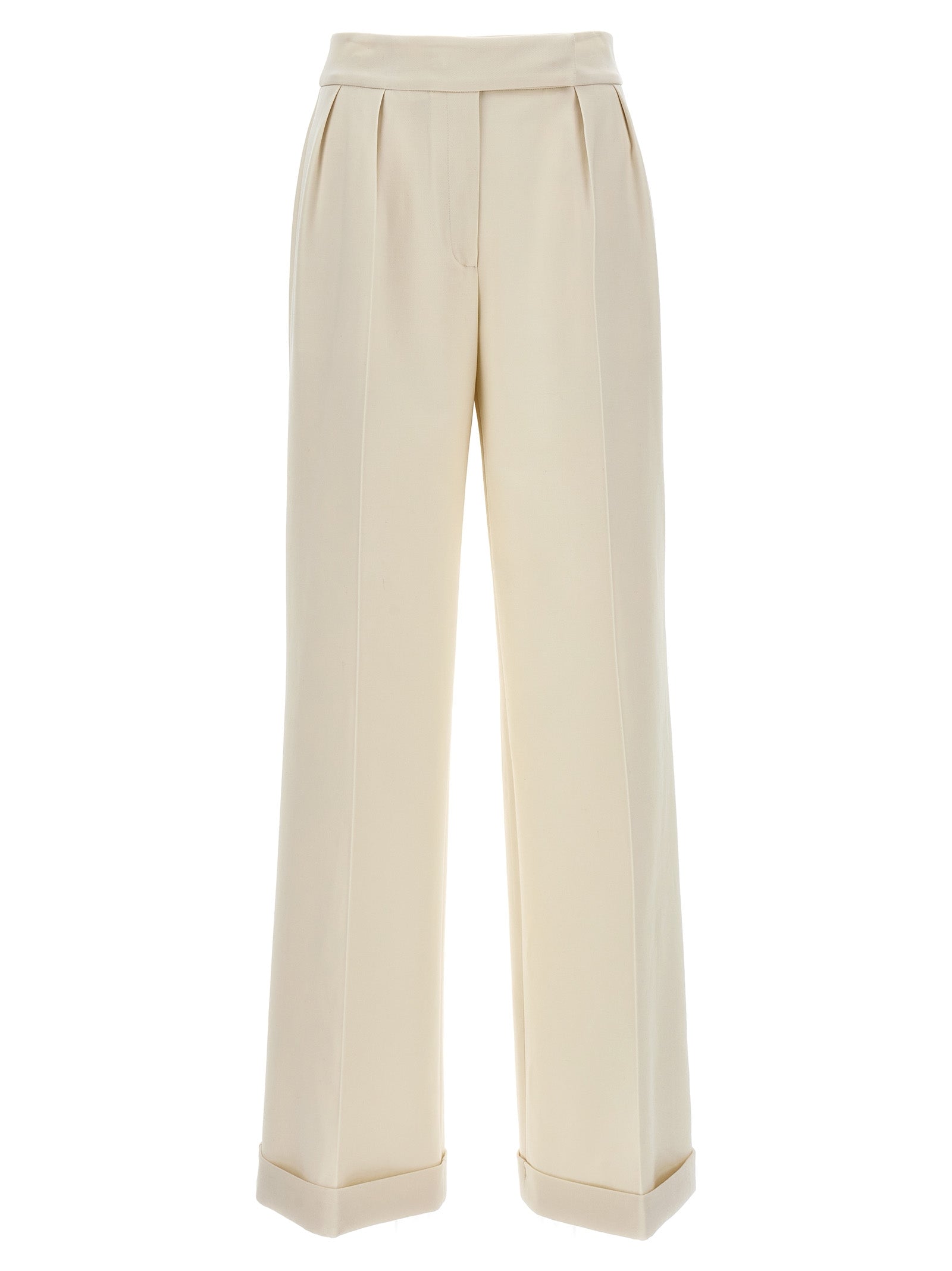 Kiton White Virgin Wool Casual Women's Pants