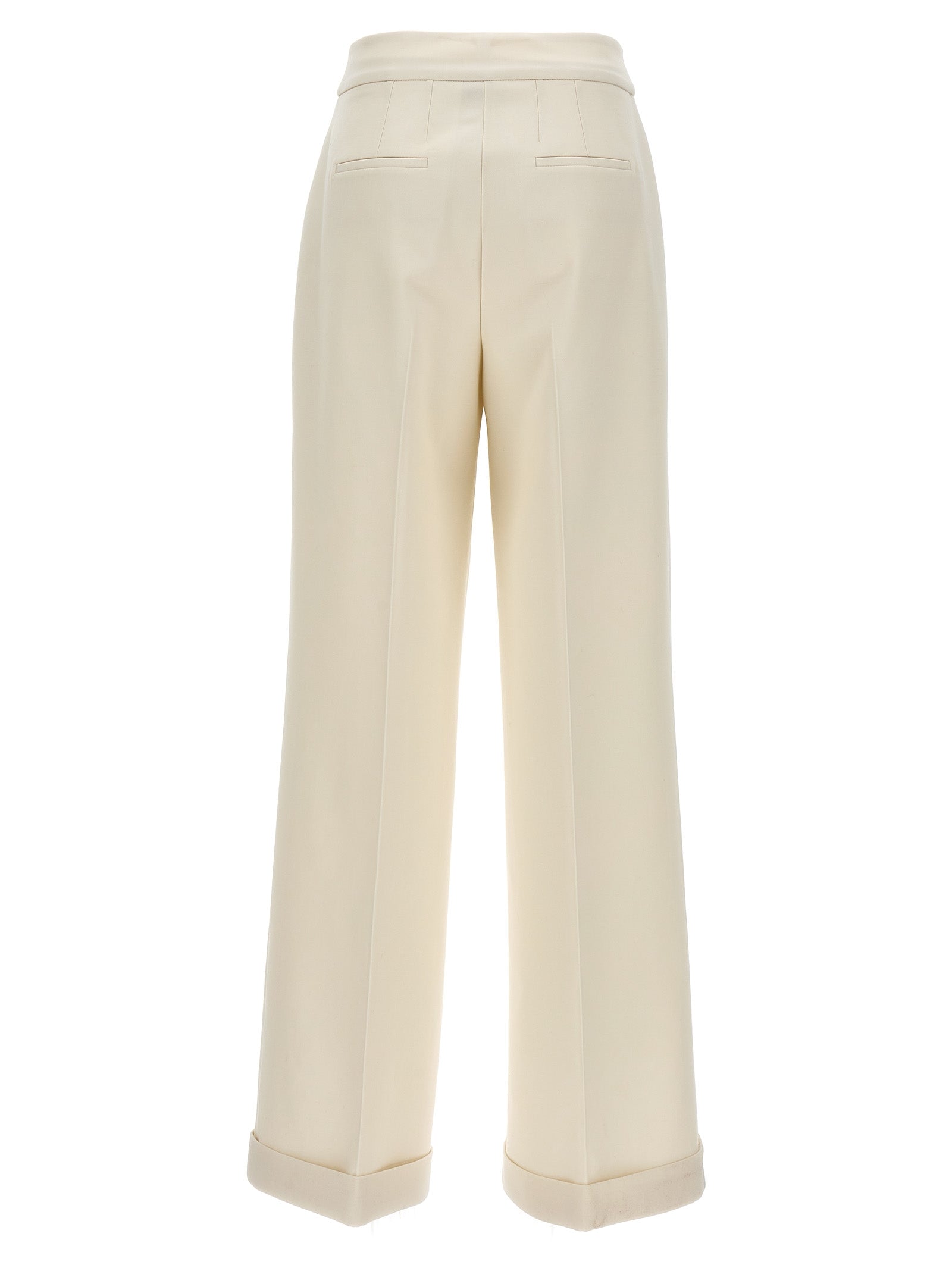 Kiton White Virgin Wool Casual Women's Pants