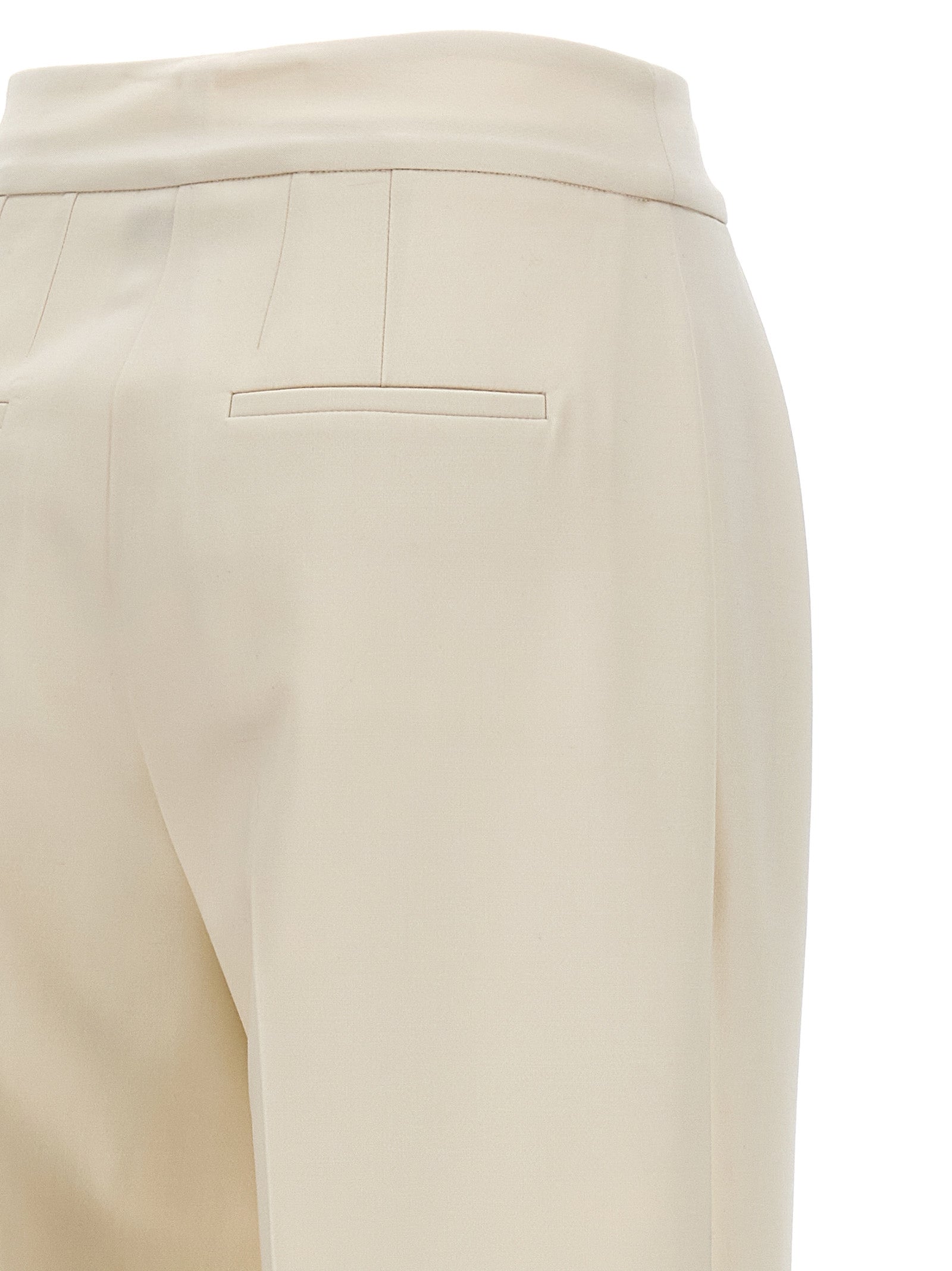 Kiton White Virgin Wool Casual Women's Pants