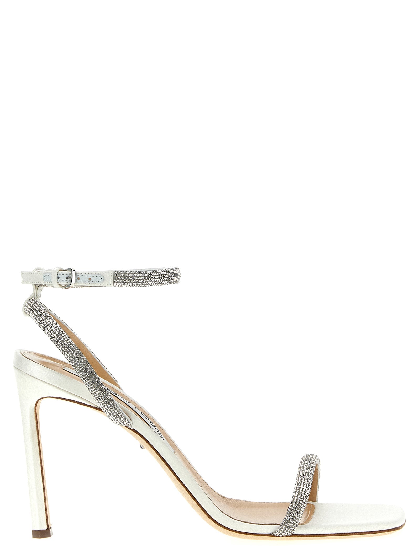 Sergio Rossi White Goatskin Stiletto Heel Women's Sandals