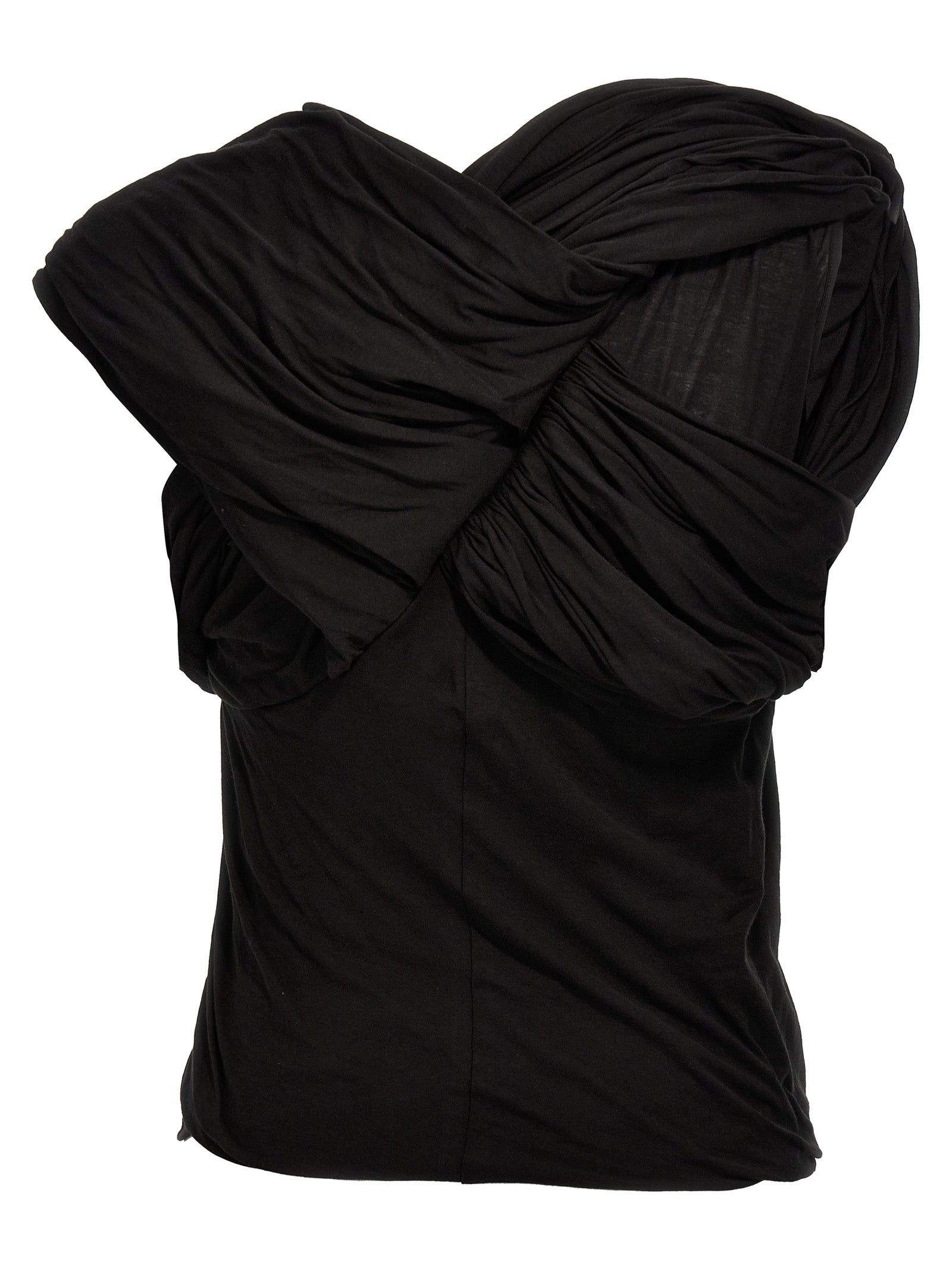 Rick Owens Black Cotton Tank Women's Tops