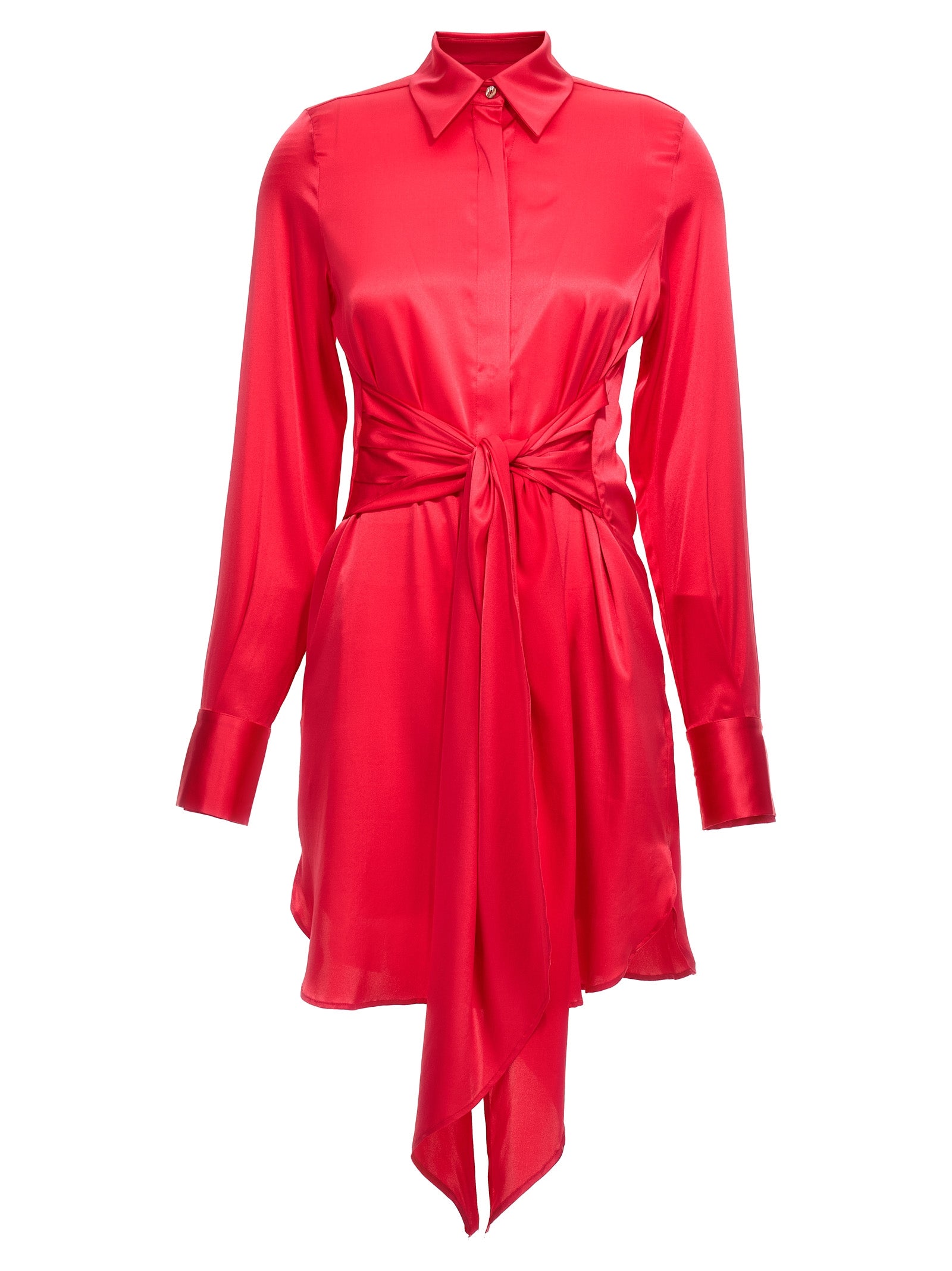 LE TWINS Fuchsia Silk Short Women's Dress