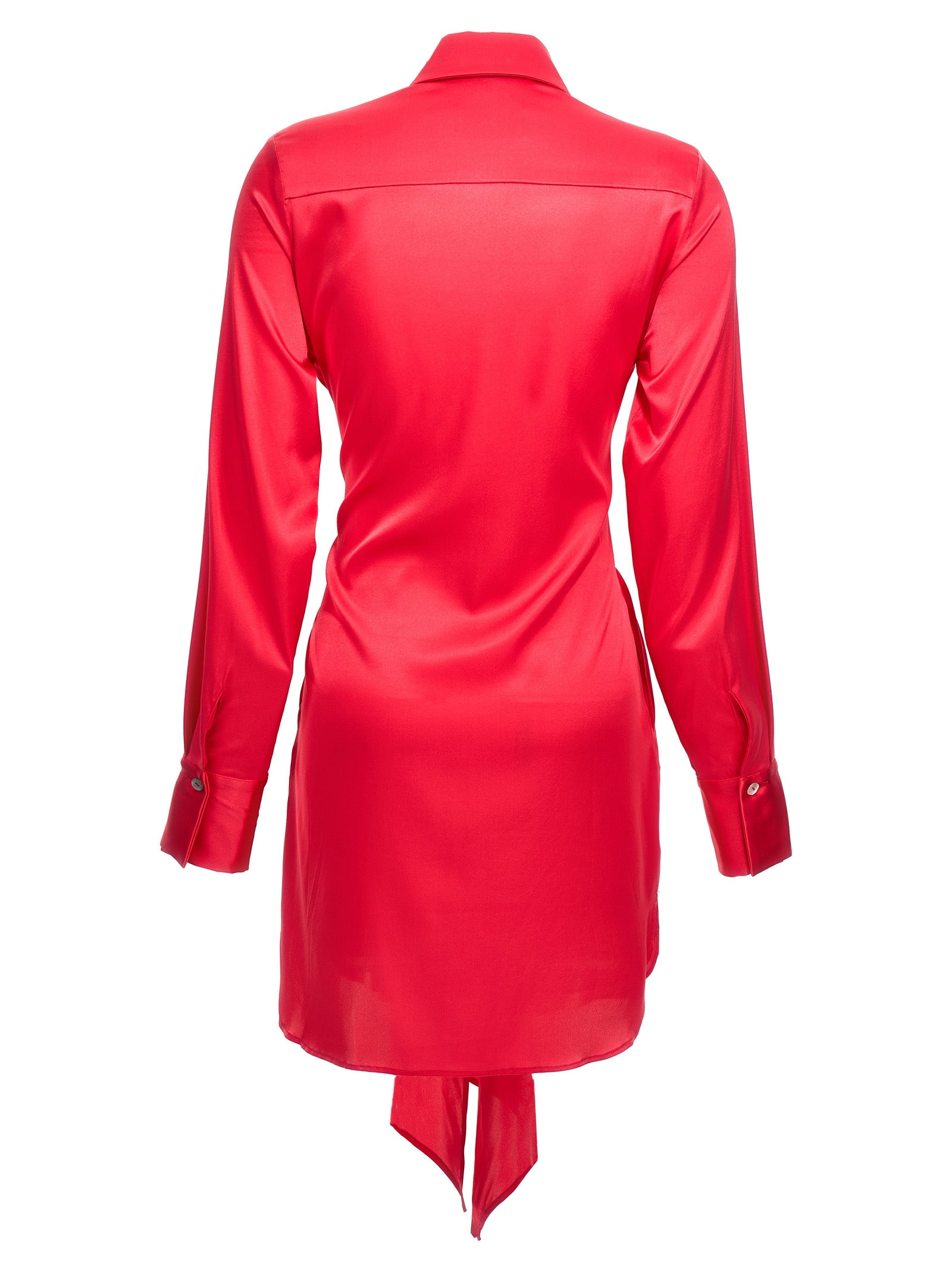LE TWINS Fuchsia Silk Short Women's Dress