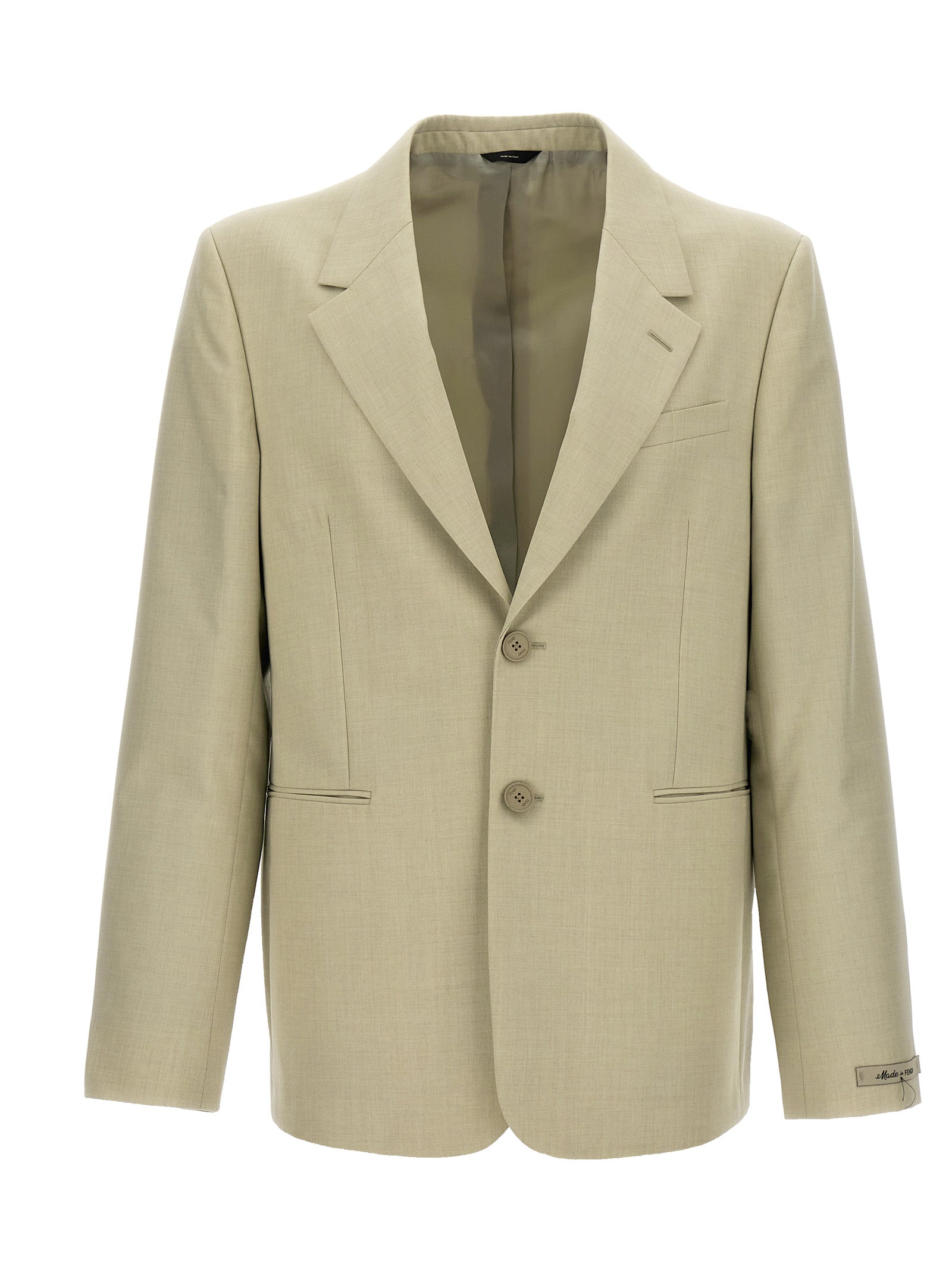 Fendi Beige Virgin Wool Men's Blazer