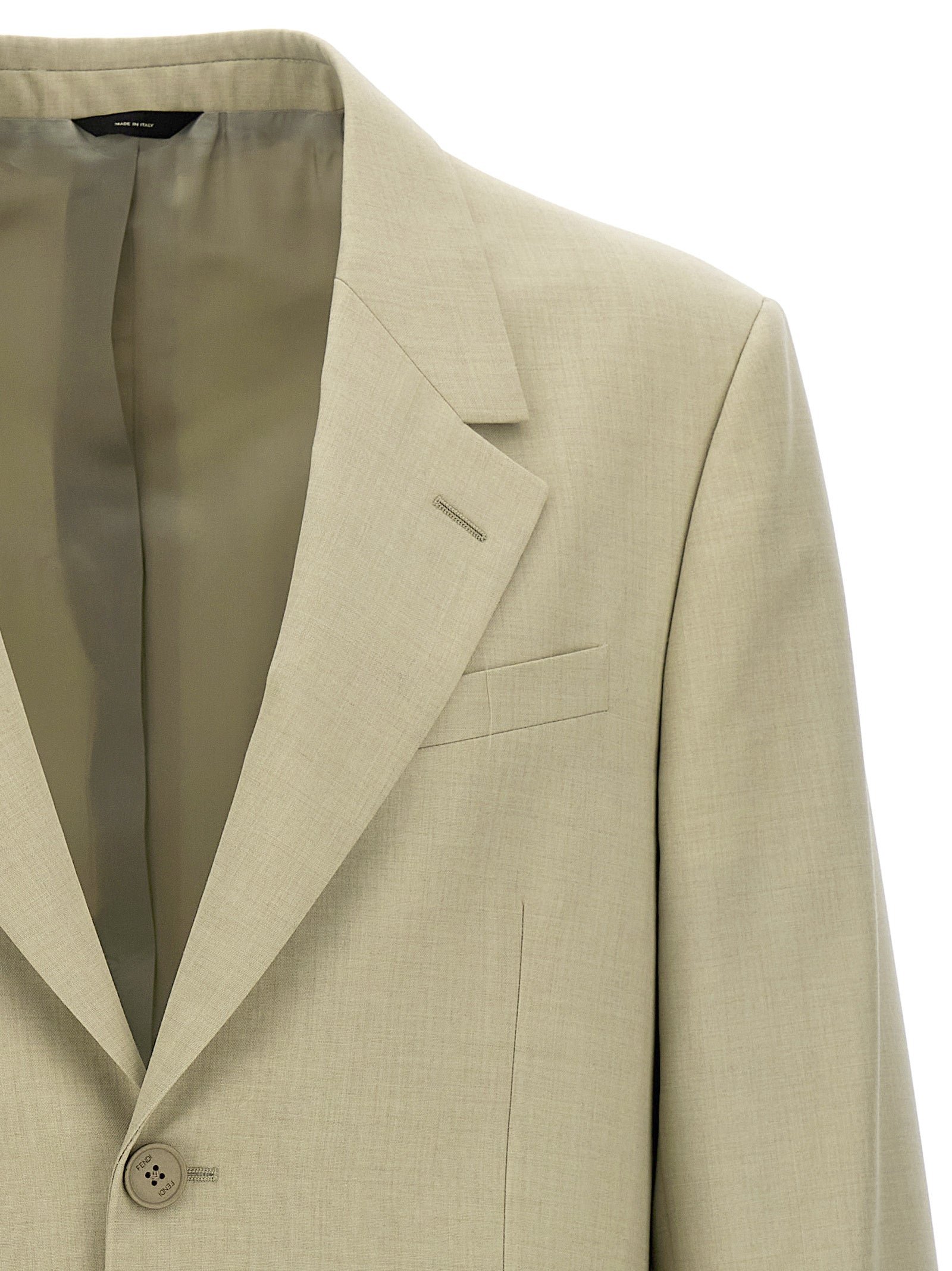 Fendi Beige Virgin Wool Men's Blazer