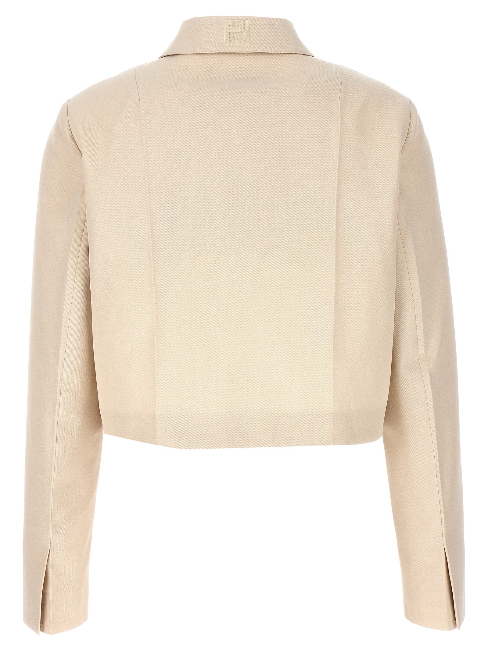 Fendi Beige Wool Full-Length Women's Jacket