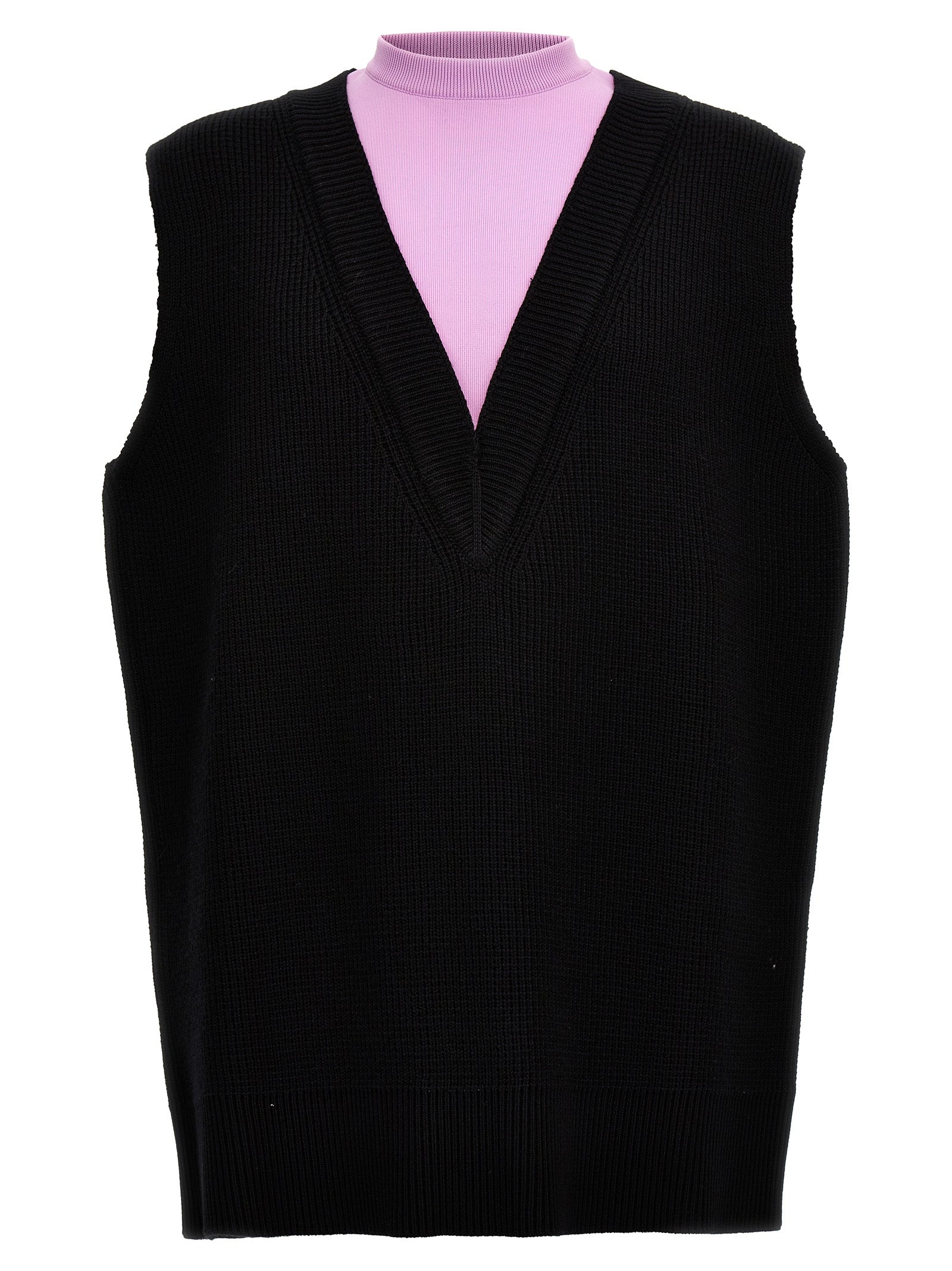 Jil Sander Multicolor Wool Sleeveles Men's Sweater