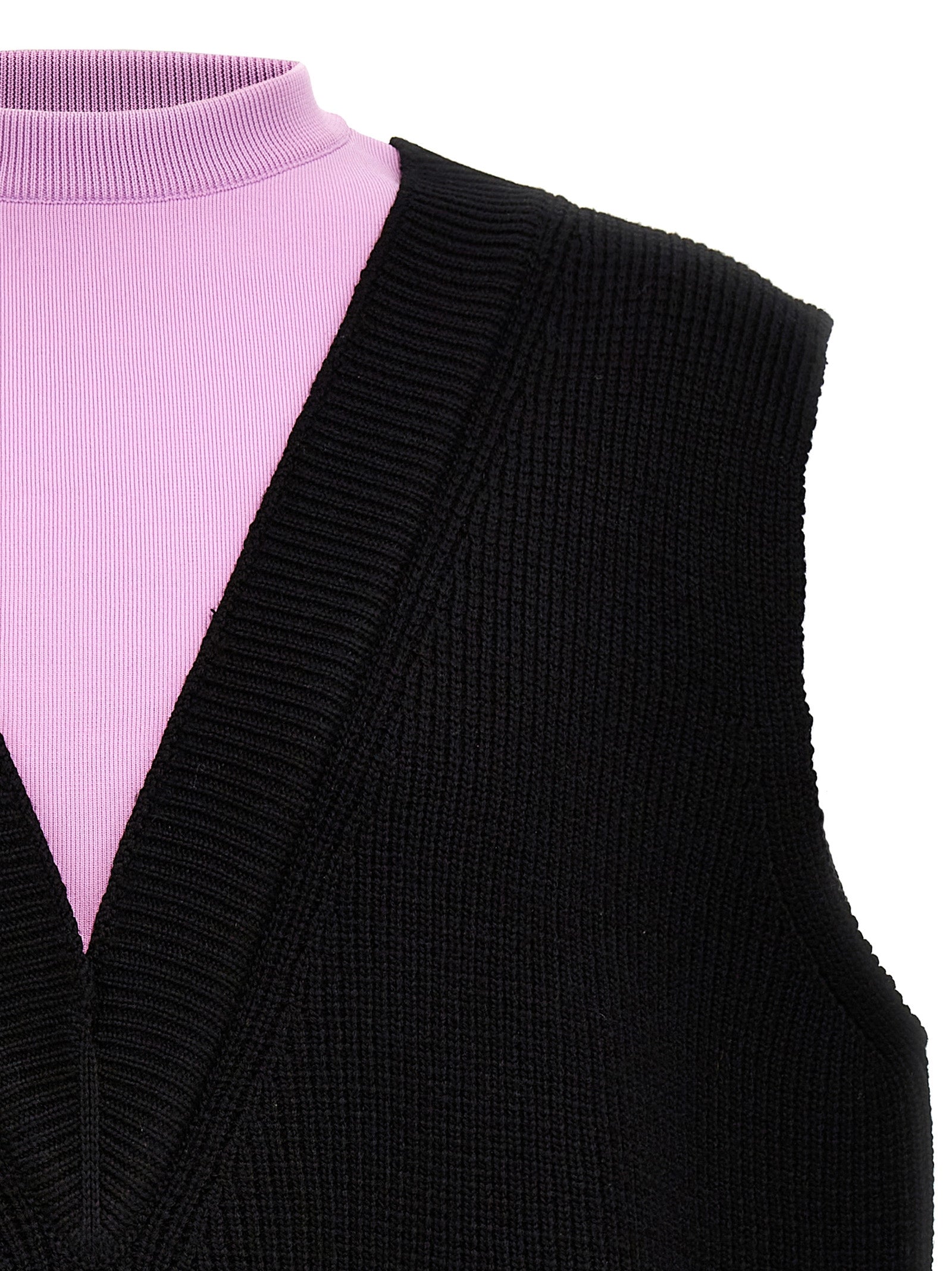 Jil Sander Multicolor Wool Sleeveles Men's Sweater