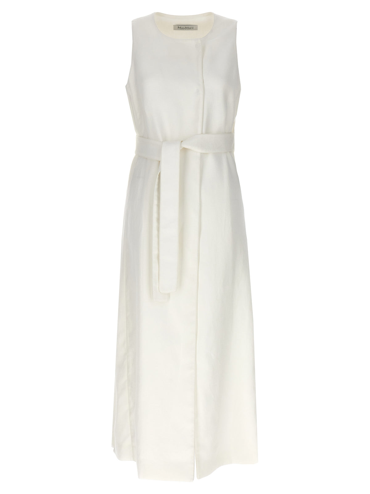 Max Mara White Flax Sleeveless Women's Jacket