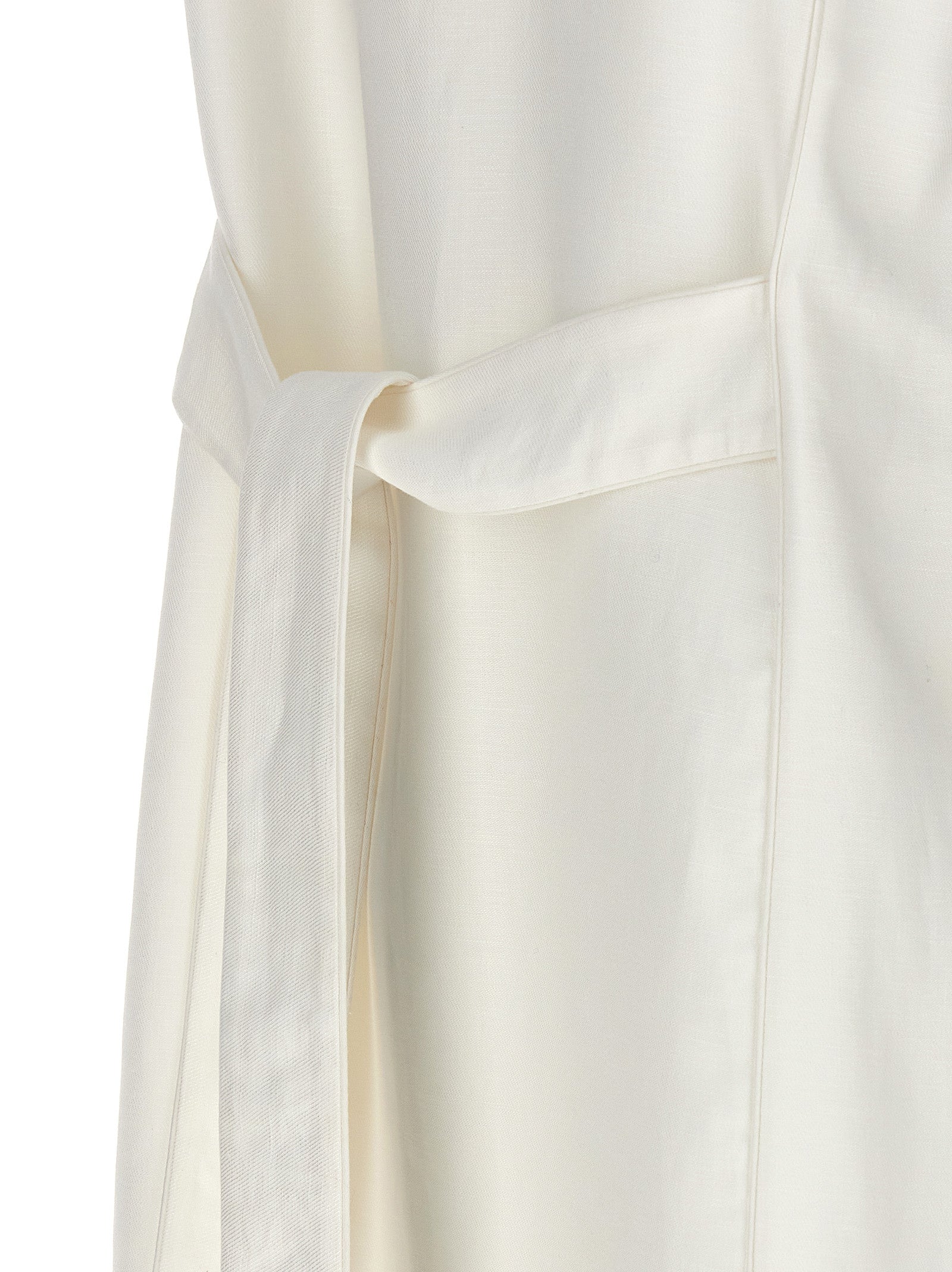 Max Mara White Flax Sleeveless Women's Jacket