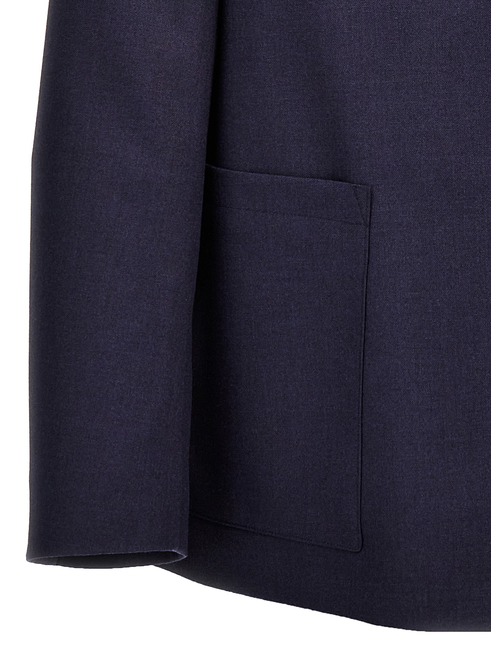 Fendi Blue Virgin Wool Full-Length Men's Jacket