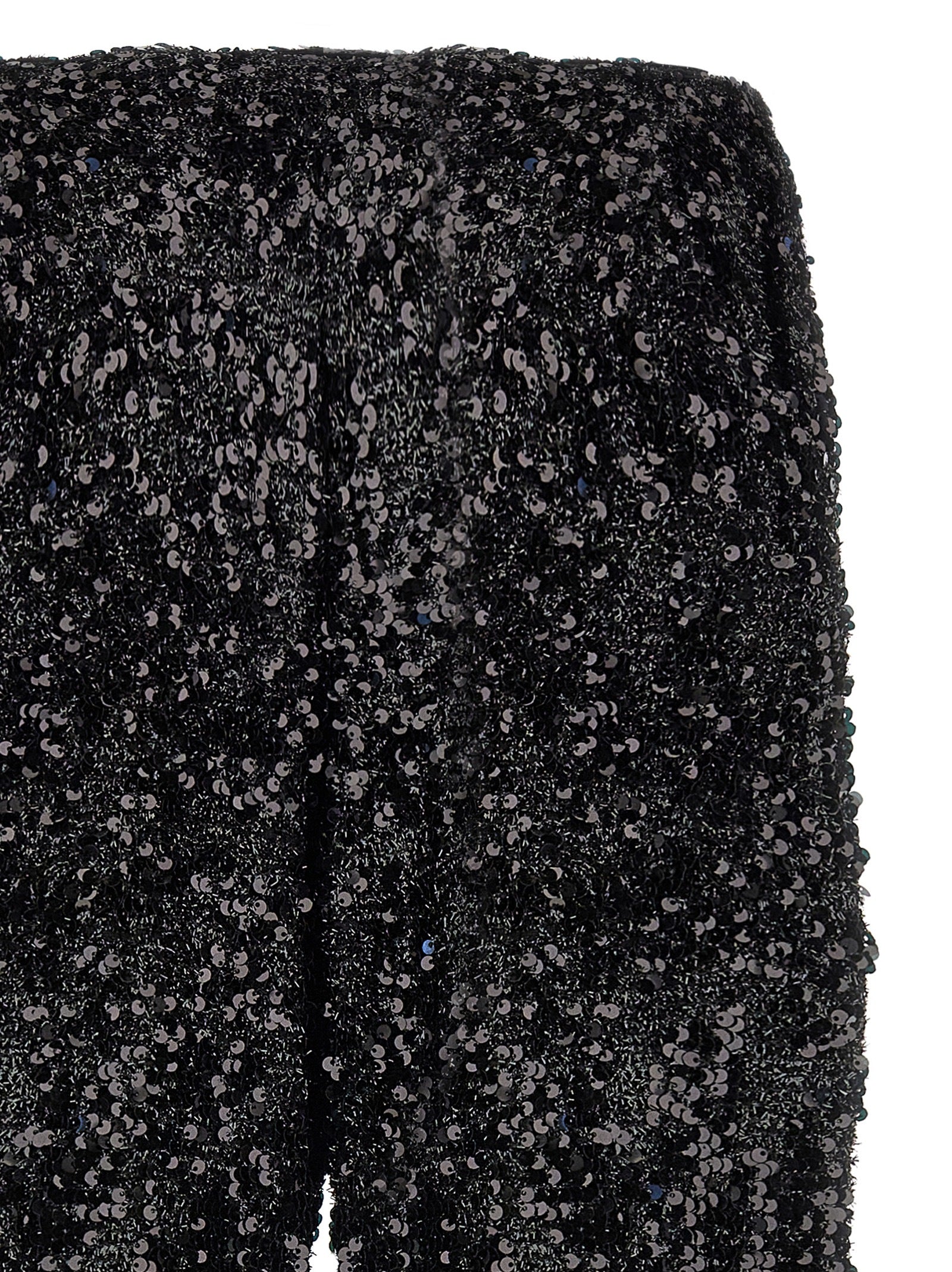 LE TWINS Black Polyester Flared Women's Pants