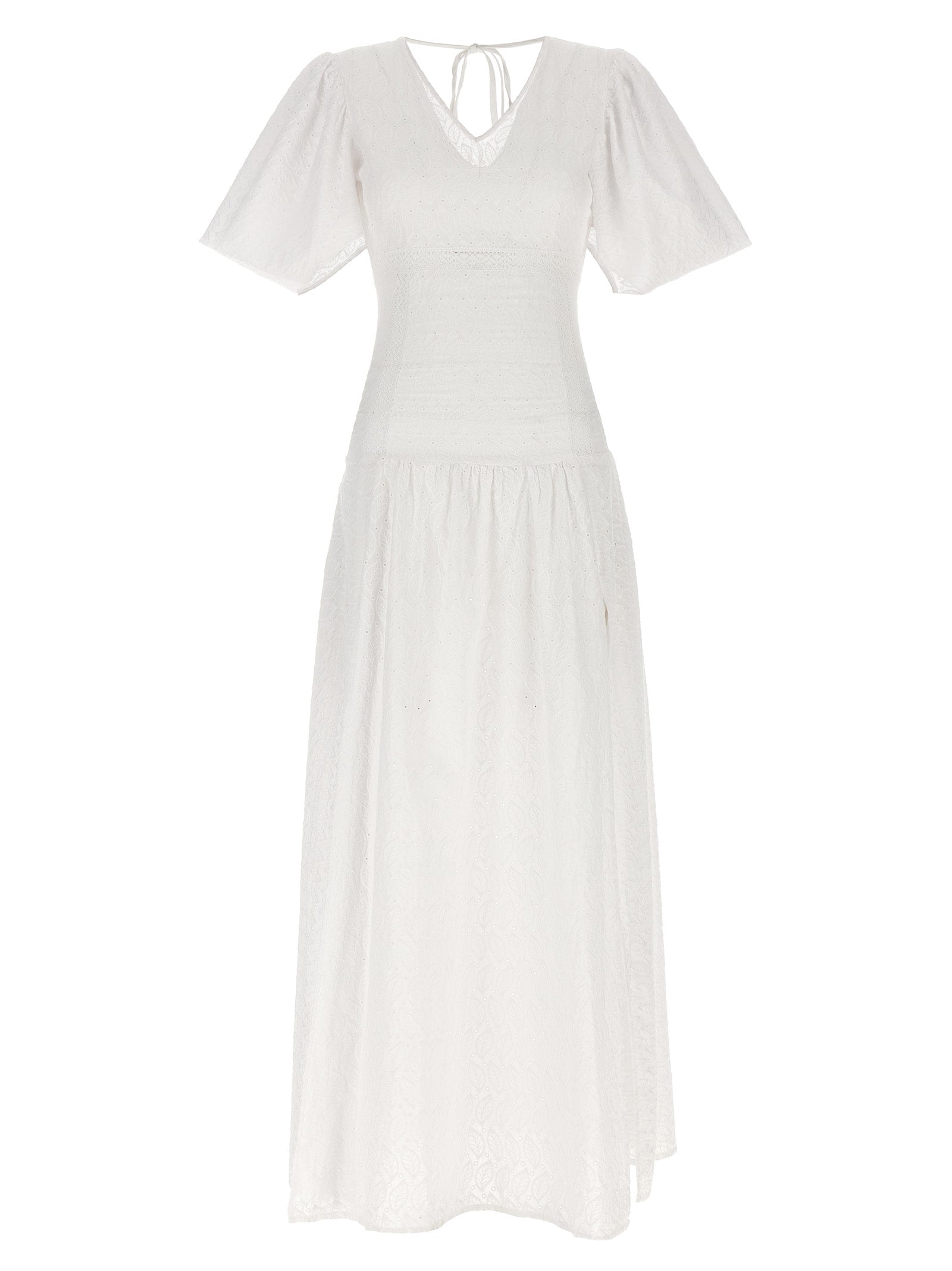 LE TWINS White Cotton Long Women's Dress