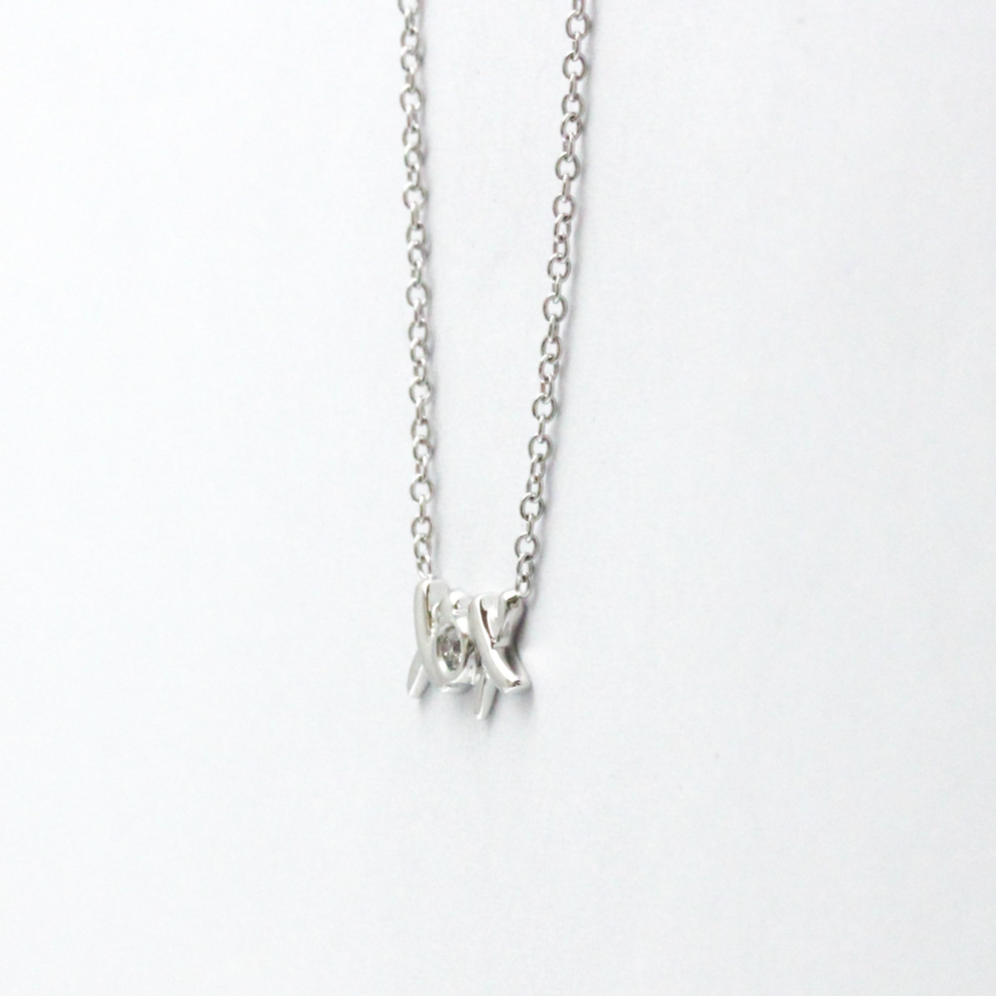 Tiffany & Co Kiss Silver White Gold Necklace Jewelry (Pre-Owned)