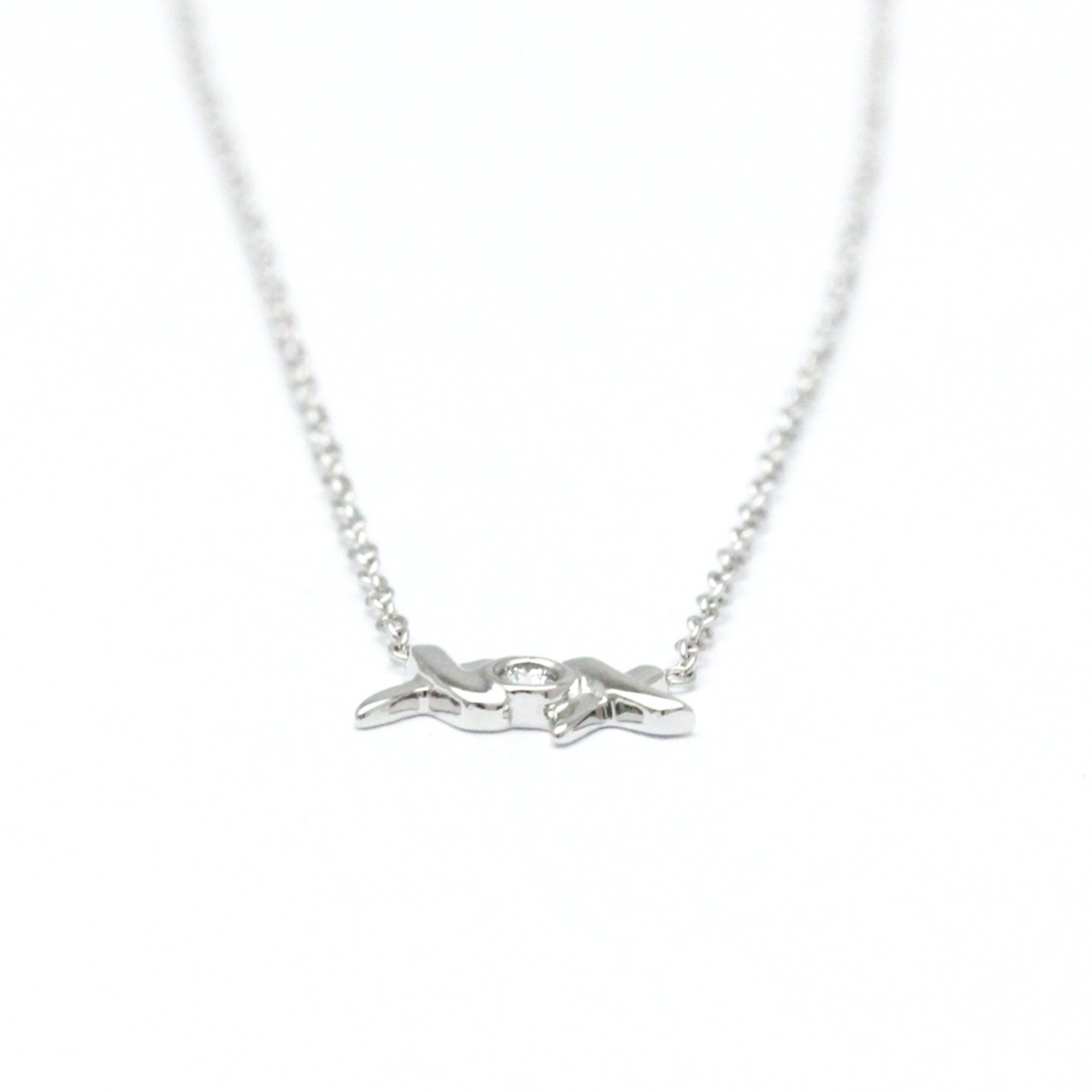 Tiffany & Co Kiss Silver White Gold Necklace Jewelry (Pre-Owned)