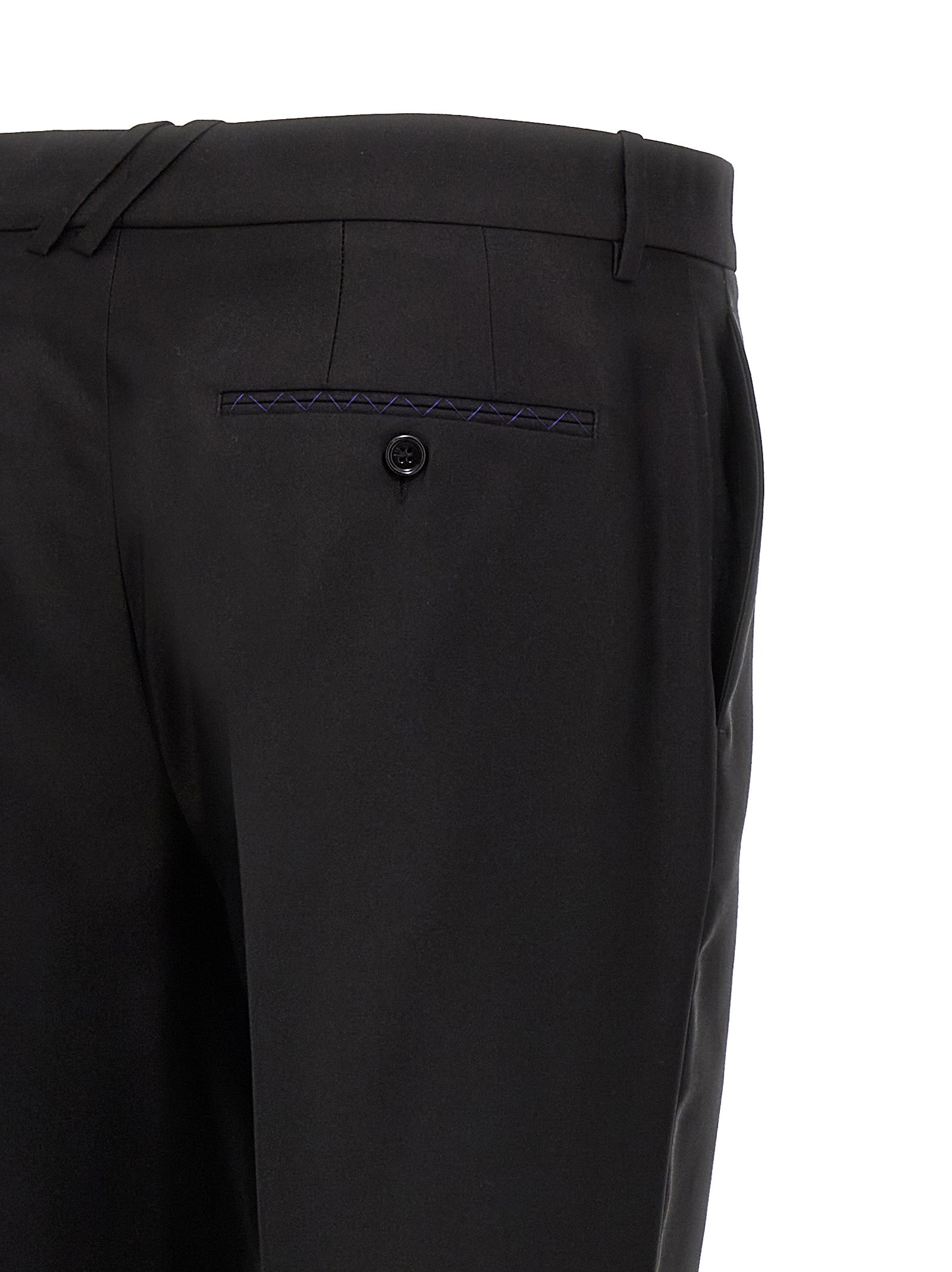 Burberry Black Virgin Wool Dress Men's Pants