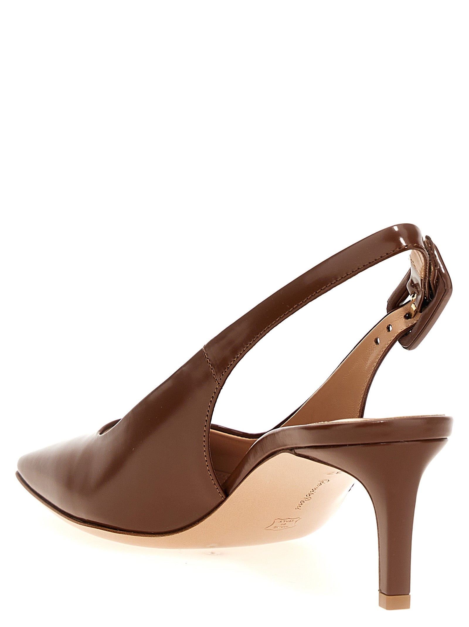 Gianvito Rossi Brown Goatskin Mid Heel Women's Pumps